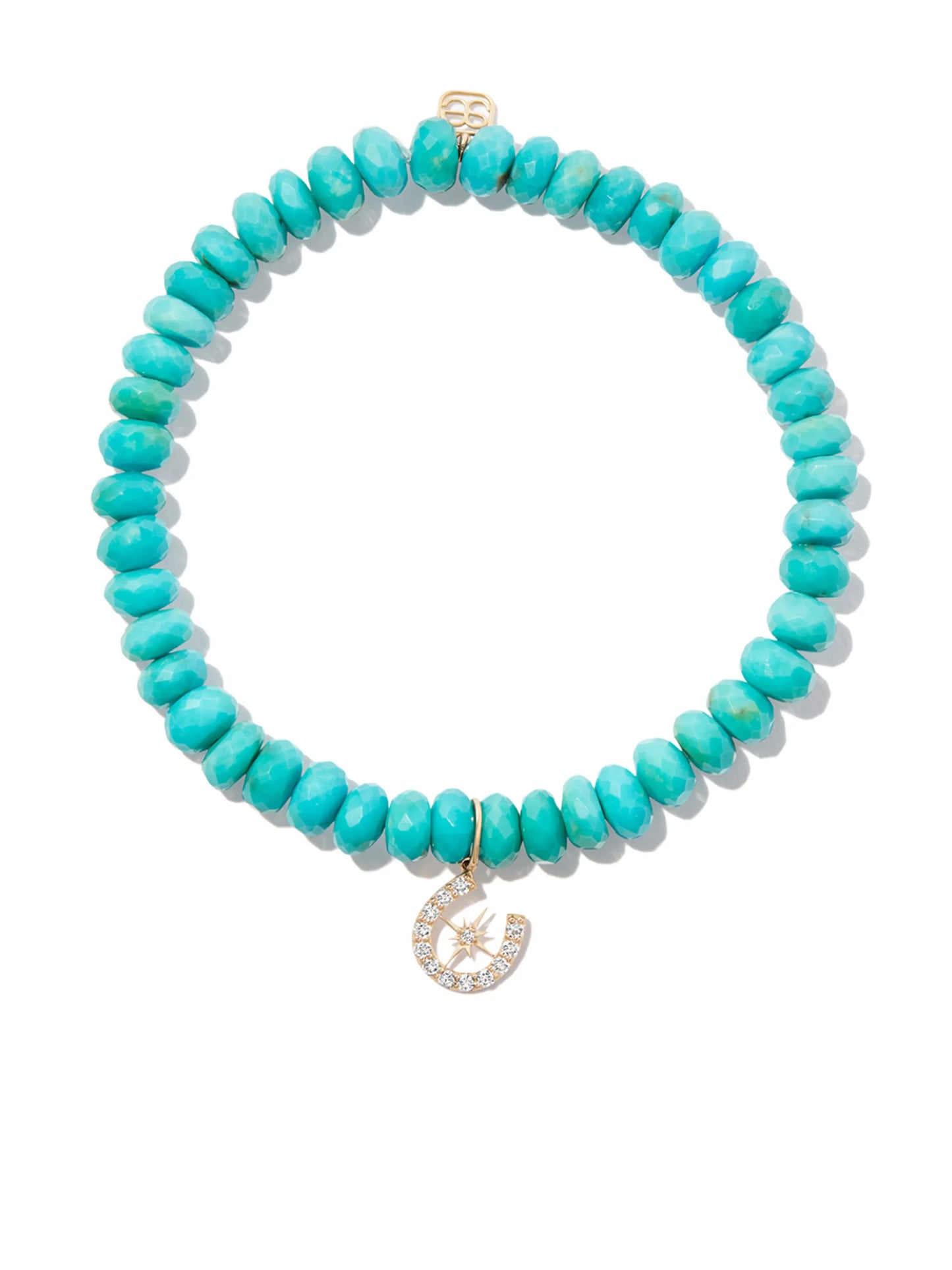 14kt yellow gold Starburst turquoise and diamond bracelet