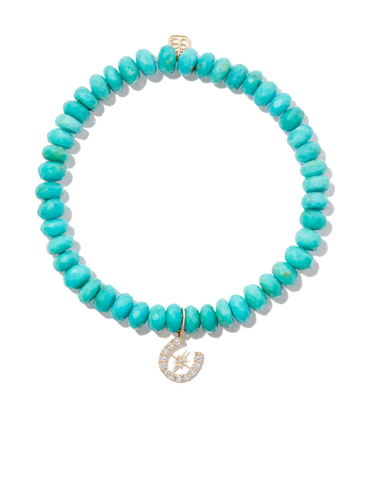 14kt yellow gold Starburst turquoise and diamond bracelet