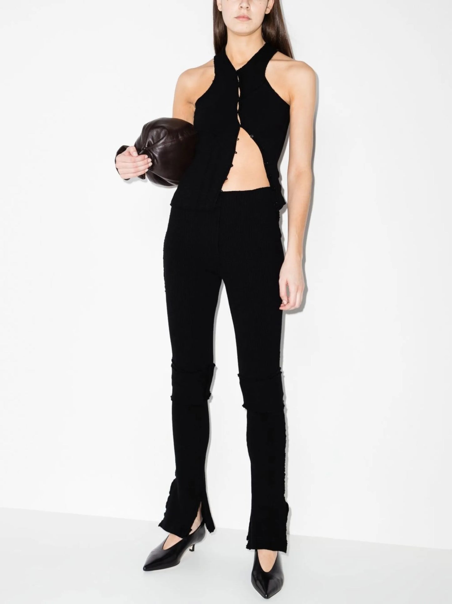 Warm Up knitted flared trousers