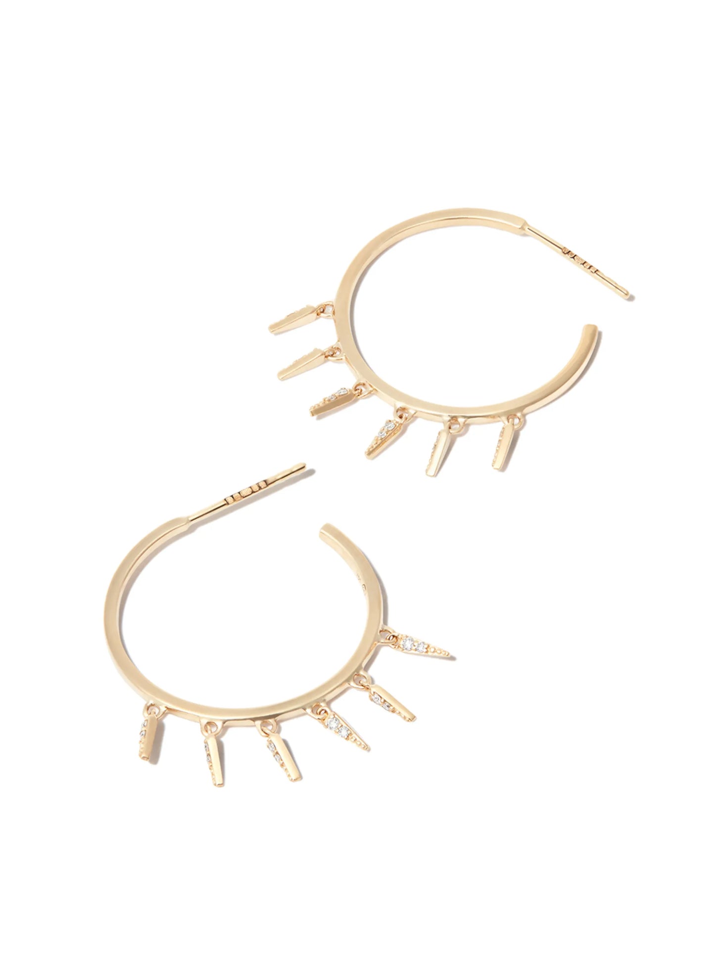 14kt yellow gold Fringe diamond hoop earrings