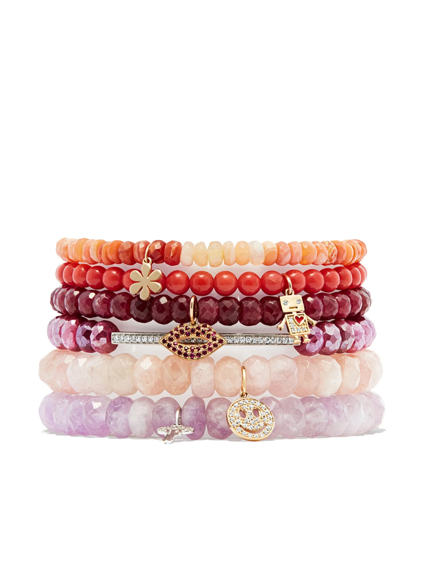 14kt yellow gold Robot coral and diamond bracelet
