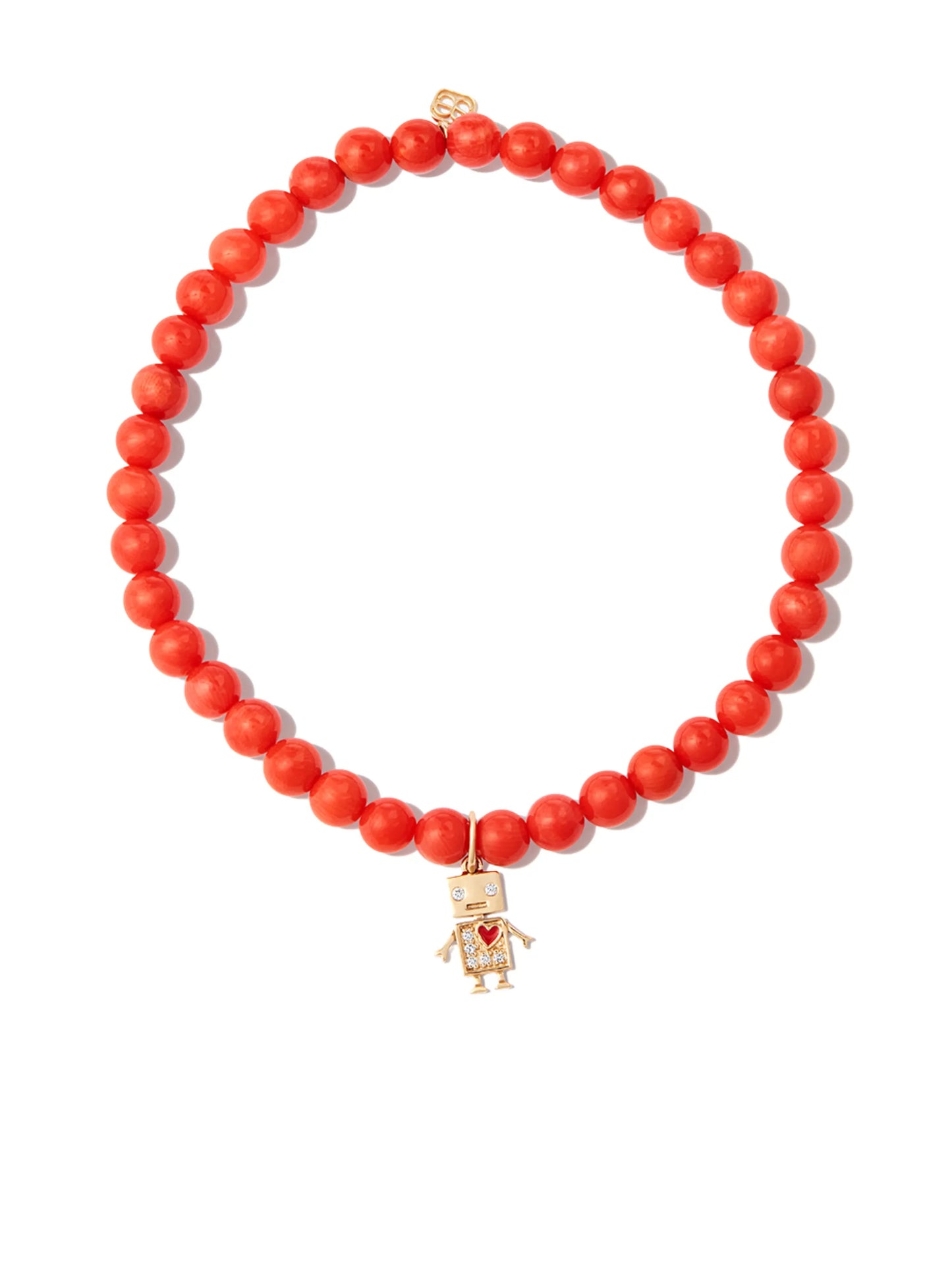 14kt yellow gold Robot coral and diamond bracelet