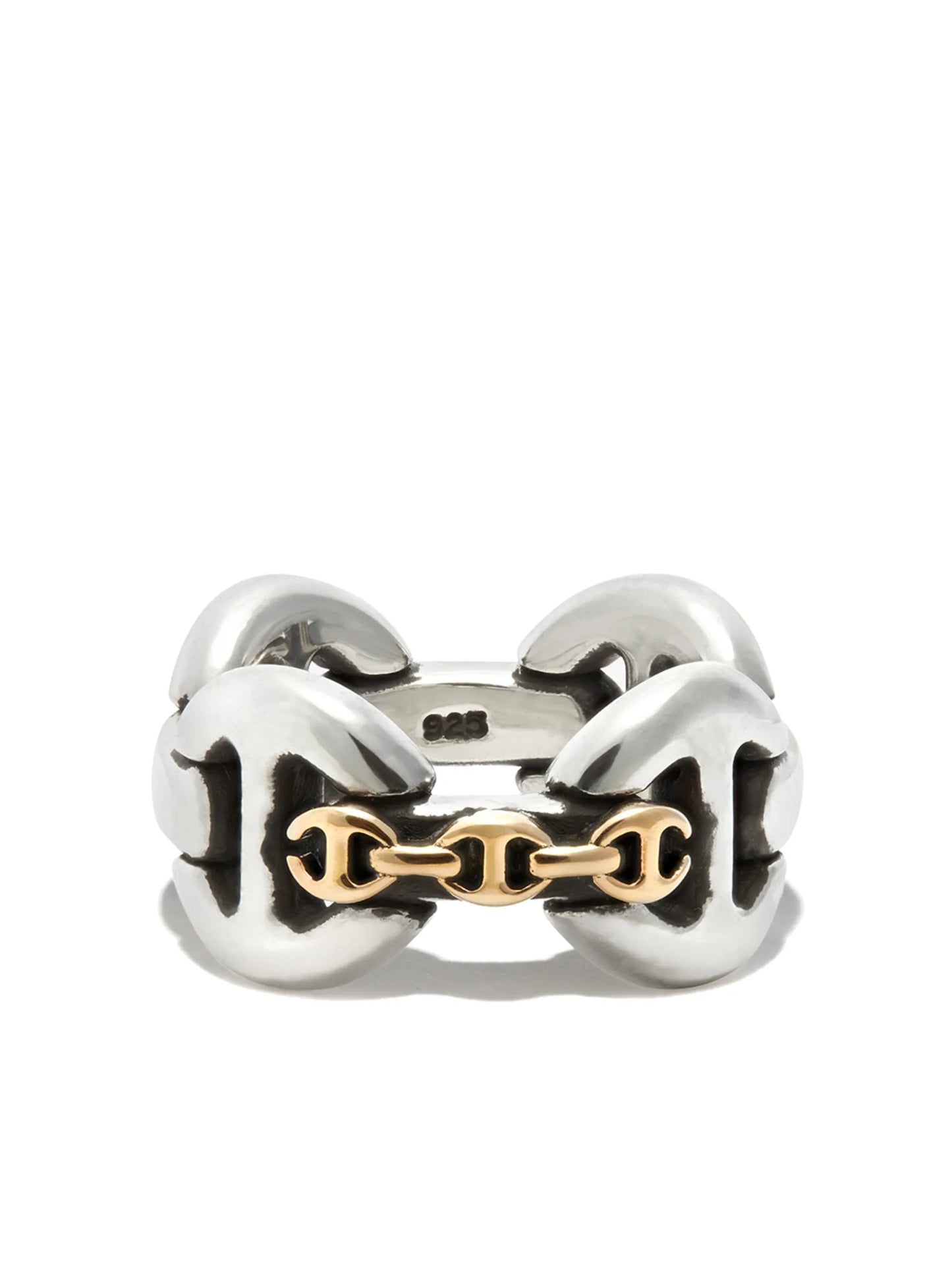 18kt yellow and white gold chain-link ring