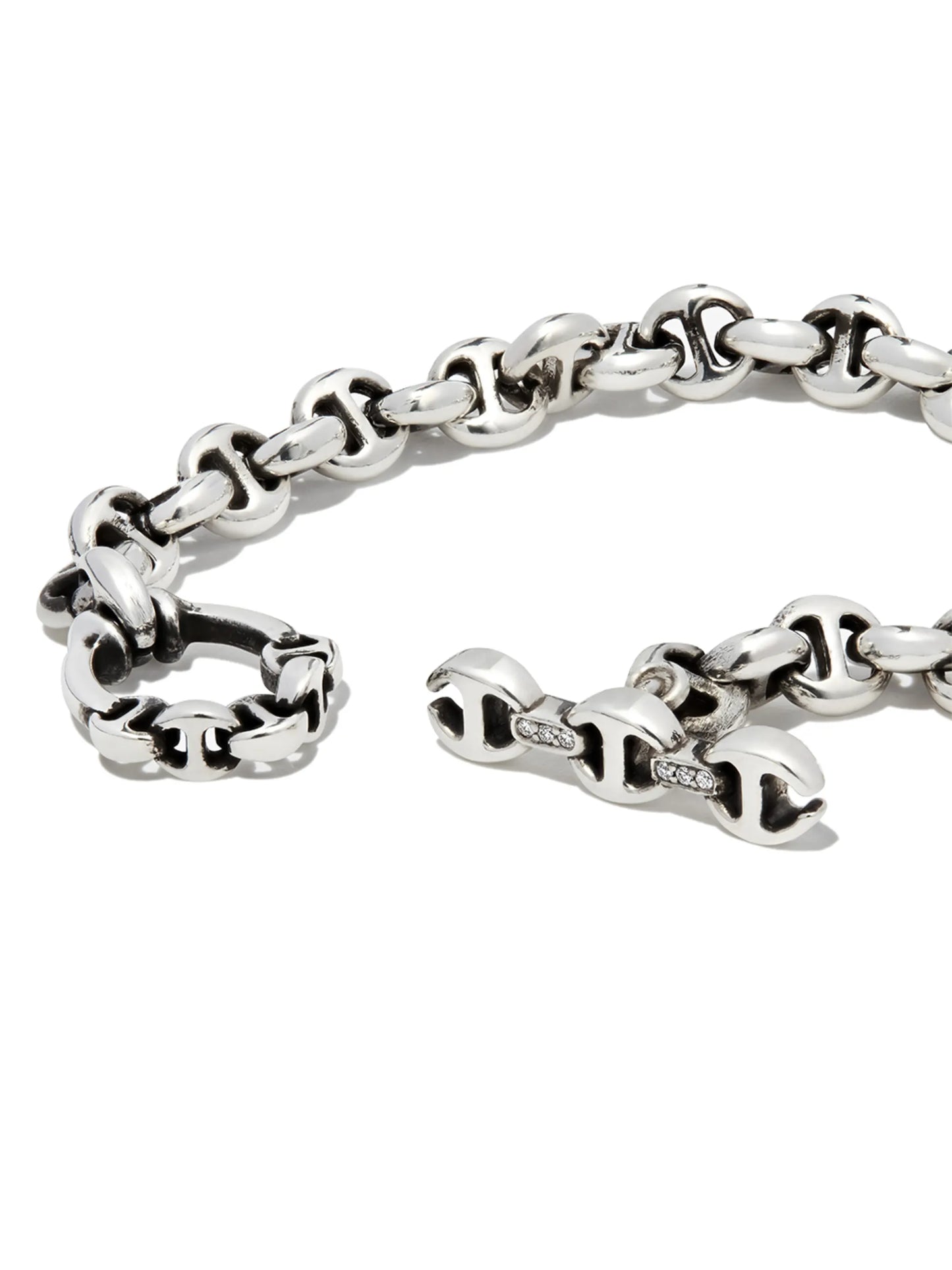 sterling silver diamond ID bracelet