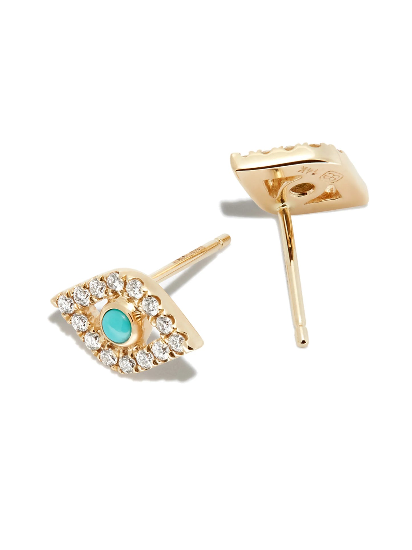 14kt yellow gold Evil Eye stud earrings