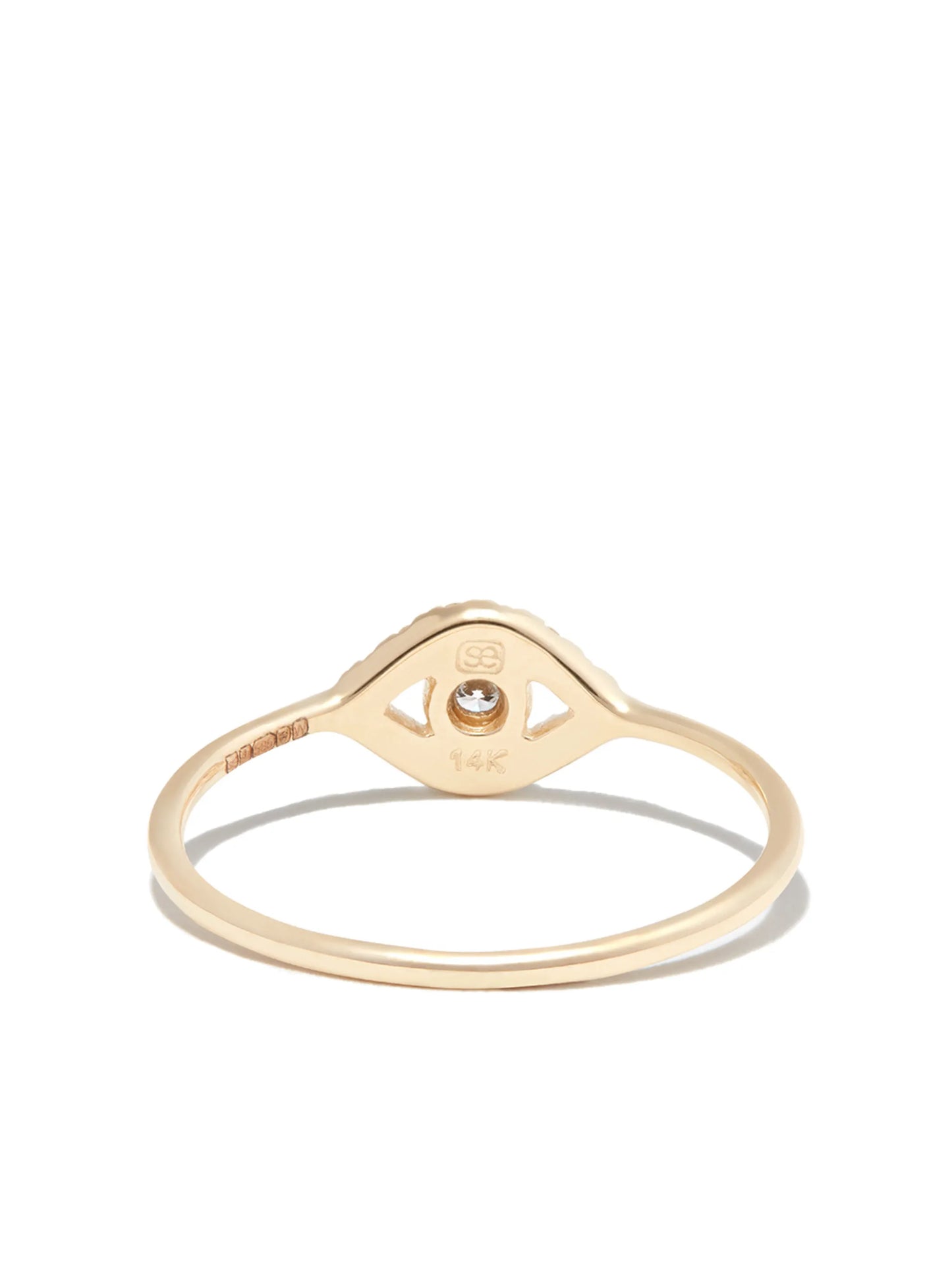 14kt yellow gold Evil Eye diamond ring