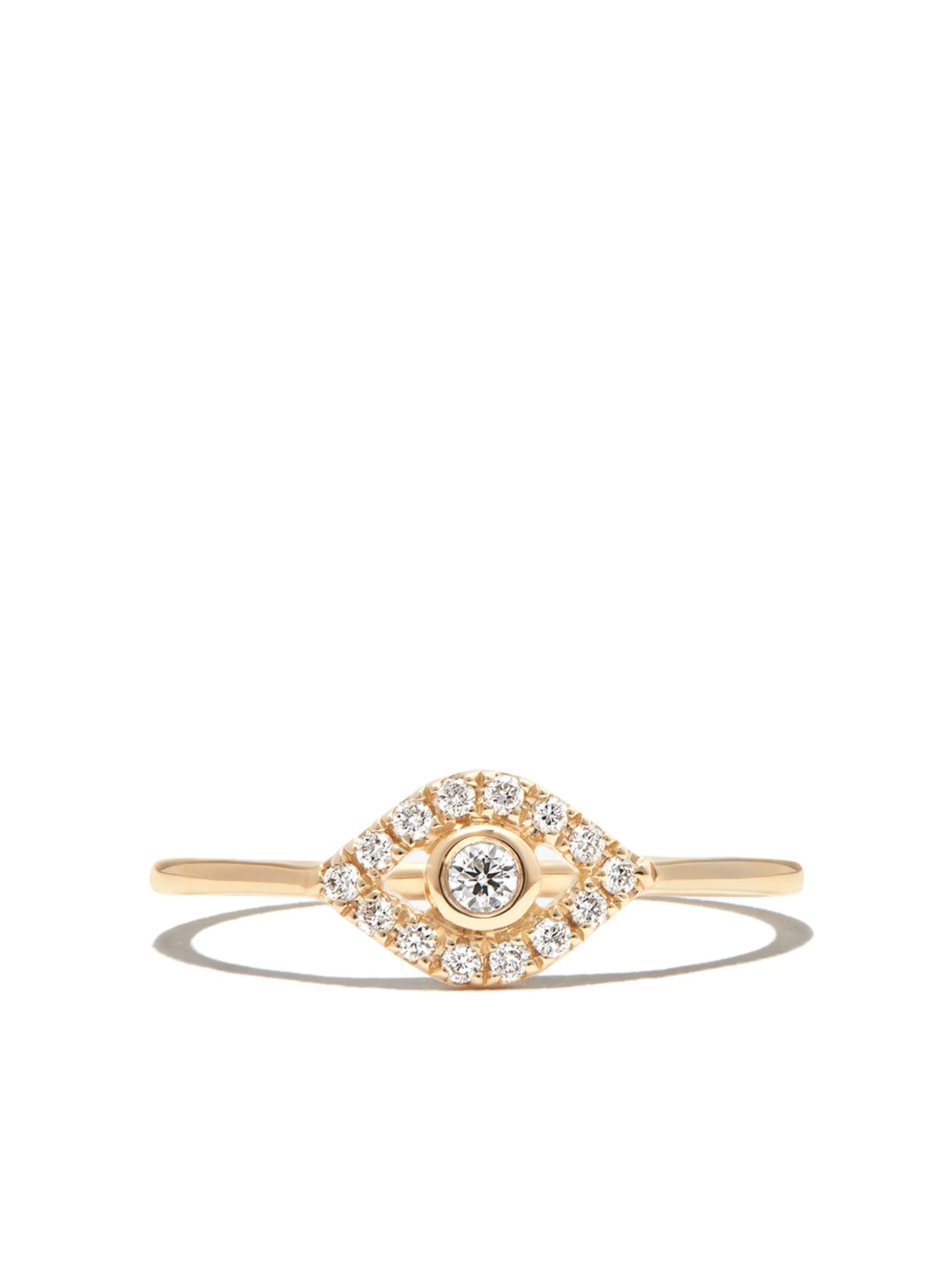14kt yellow gold Evil Eye diamond ring