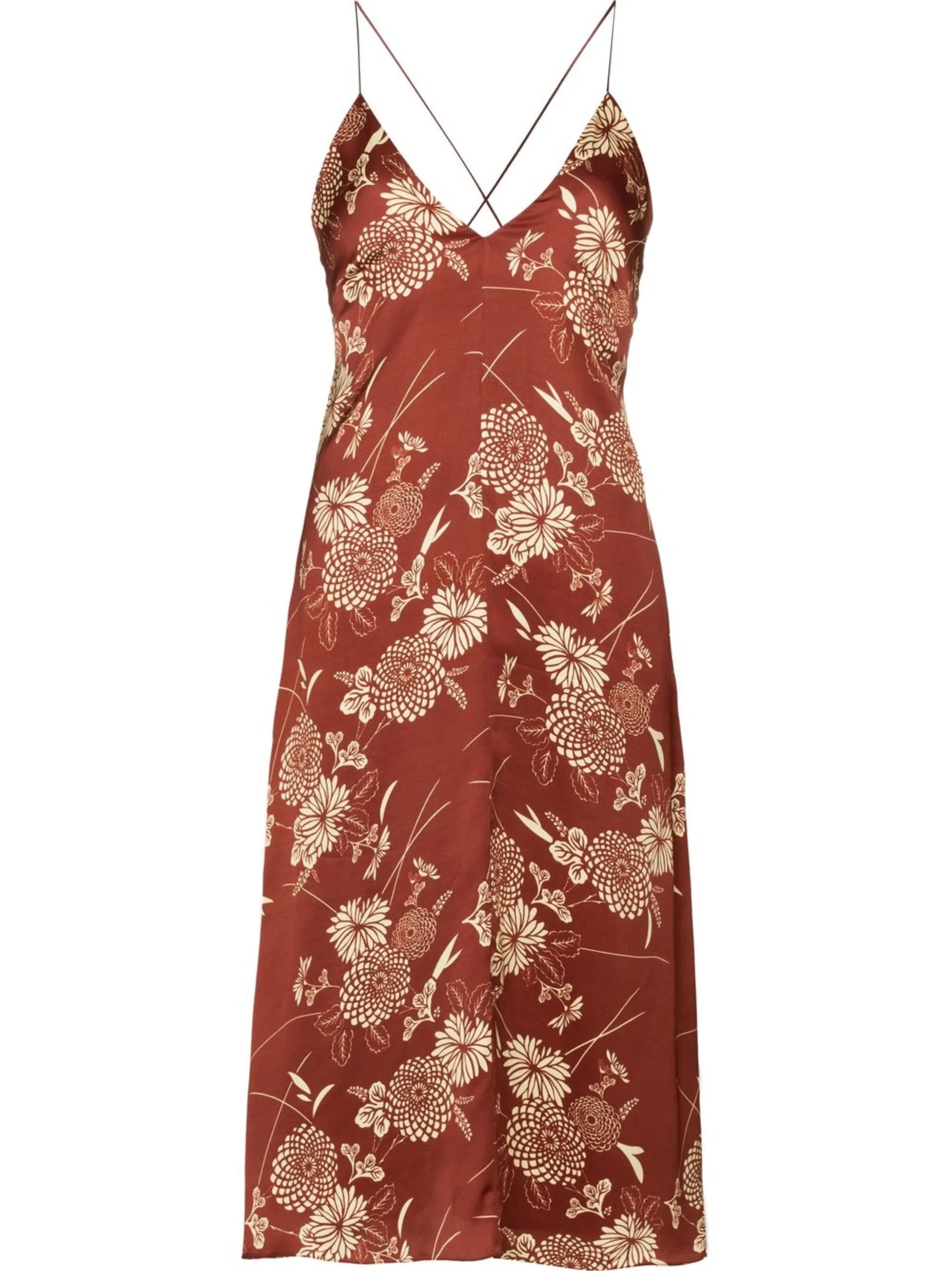 floral-print slip dress
