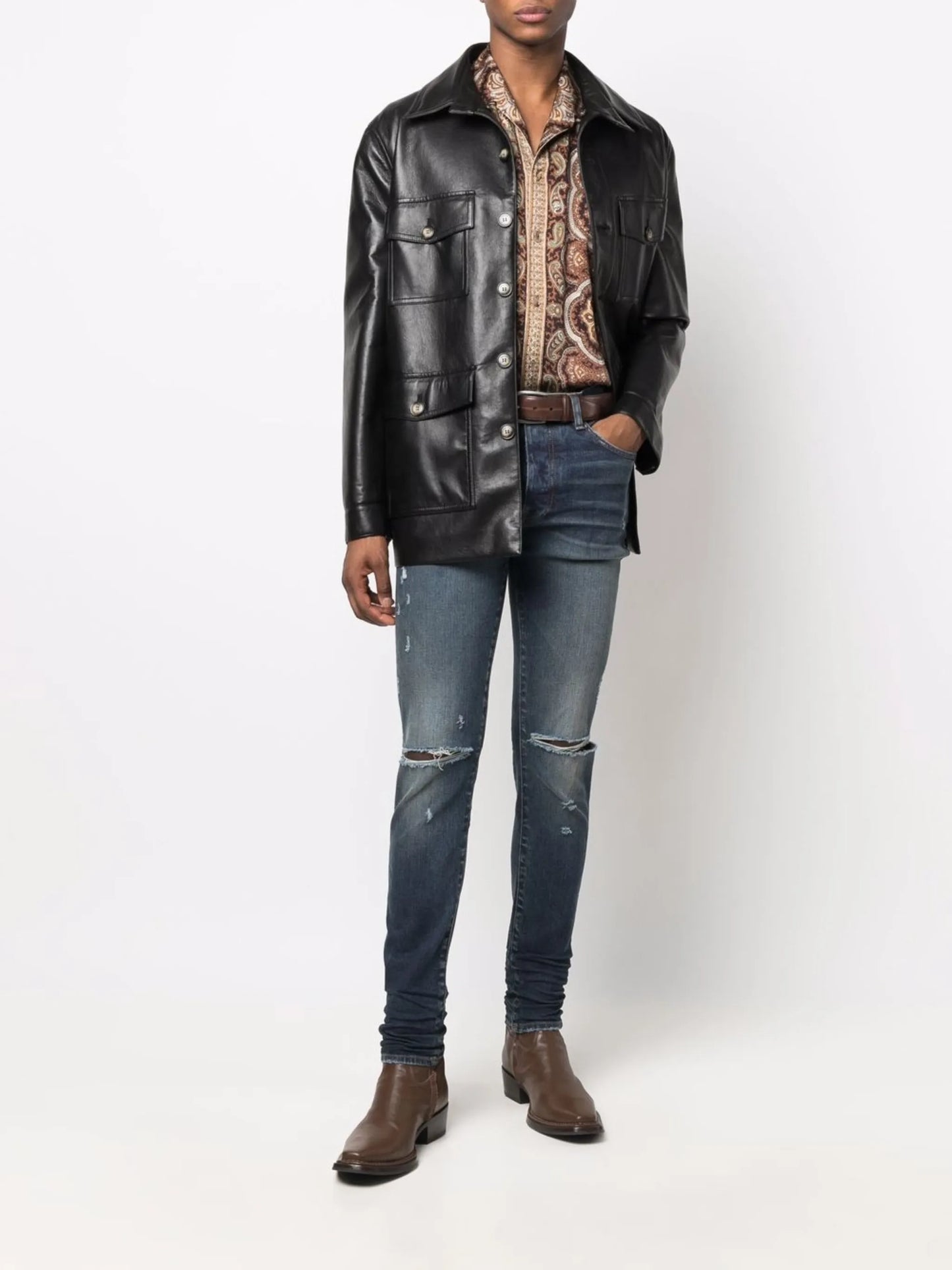 faded-effect skinny jeans
