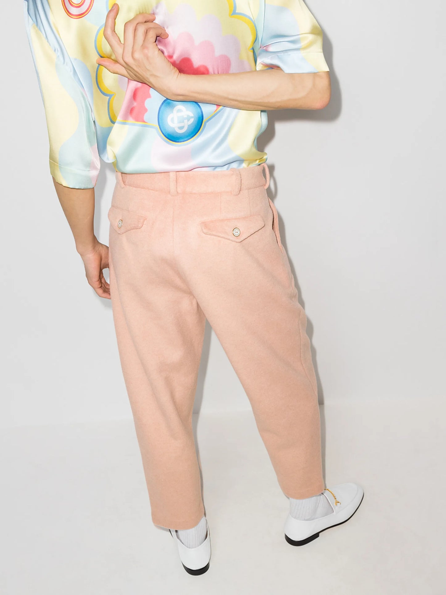 high-waisted tapered trousers