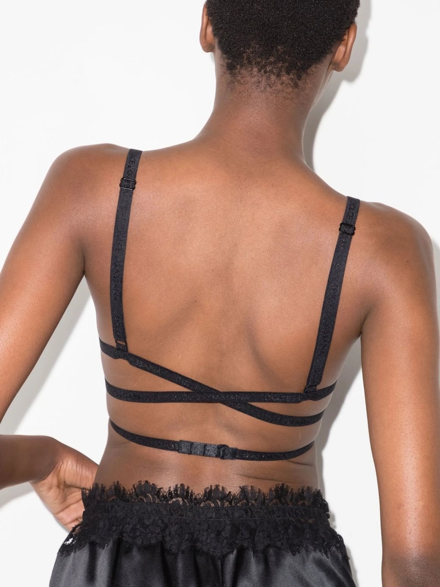 lace-detailing satin bra