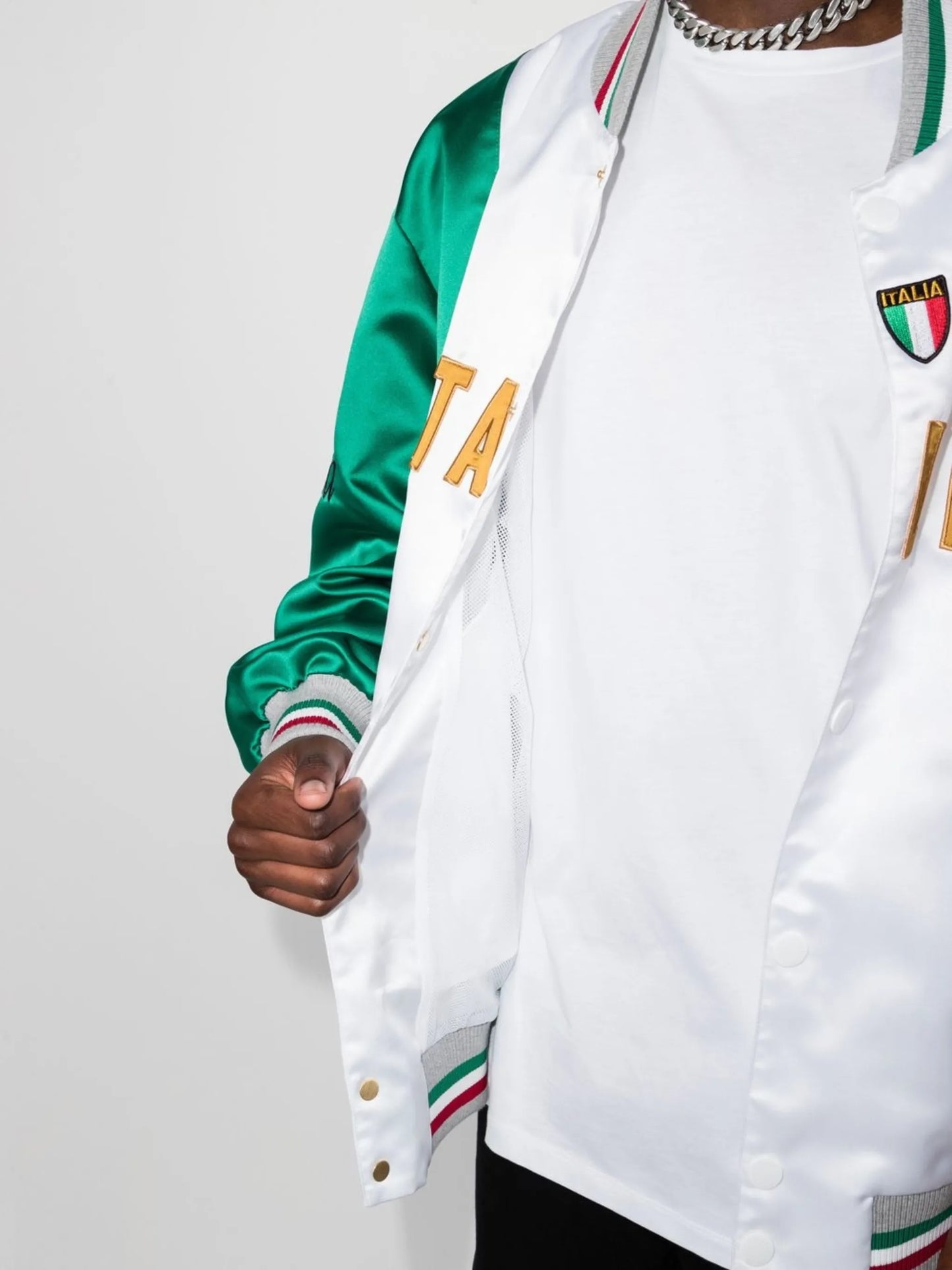 Italia colour-block bomber jacket