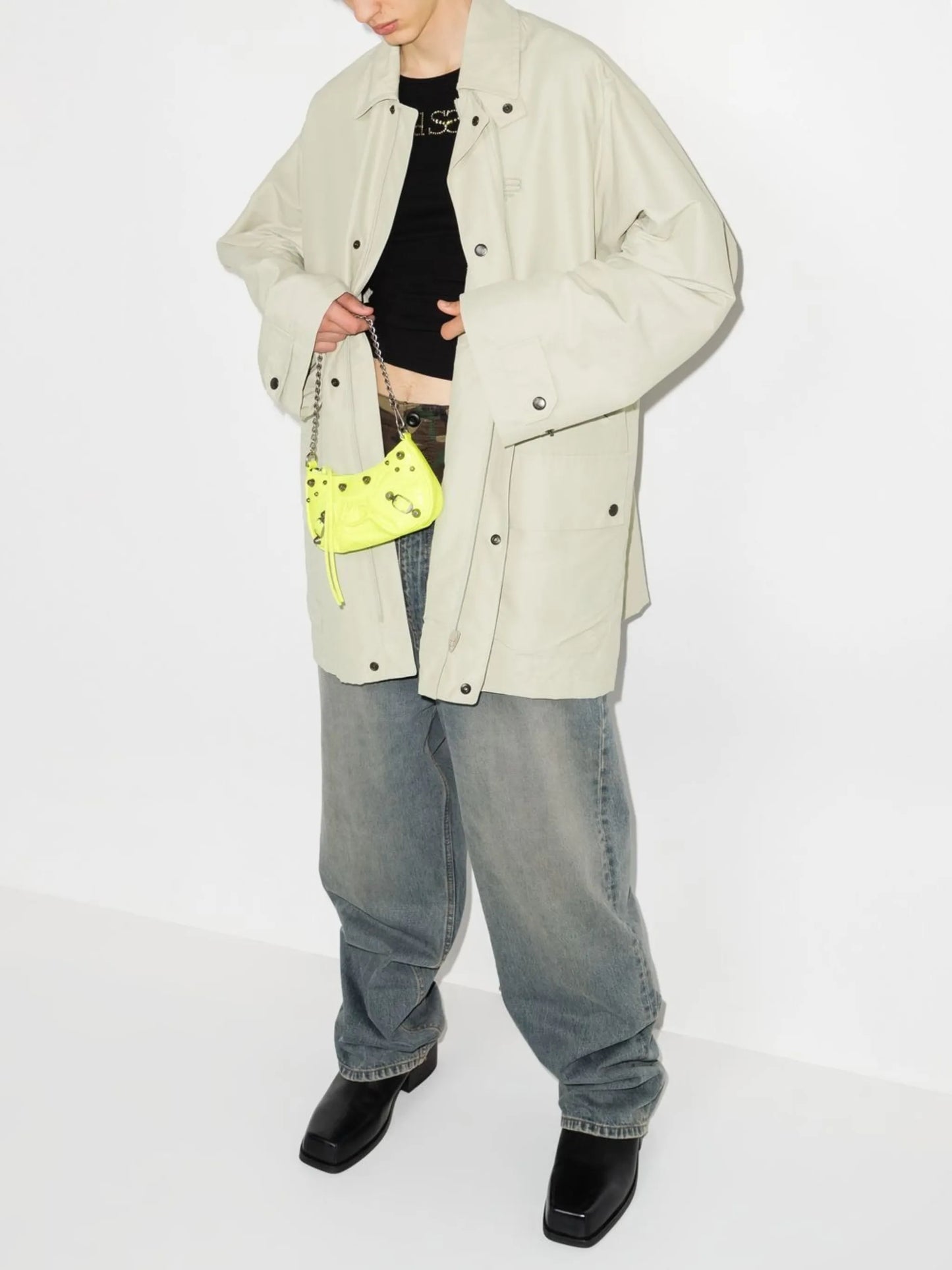 raglan-sleeve parka coat