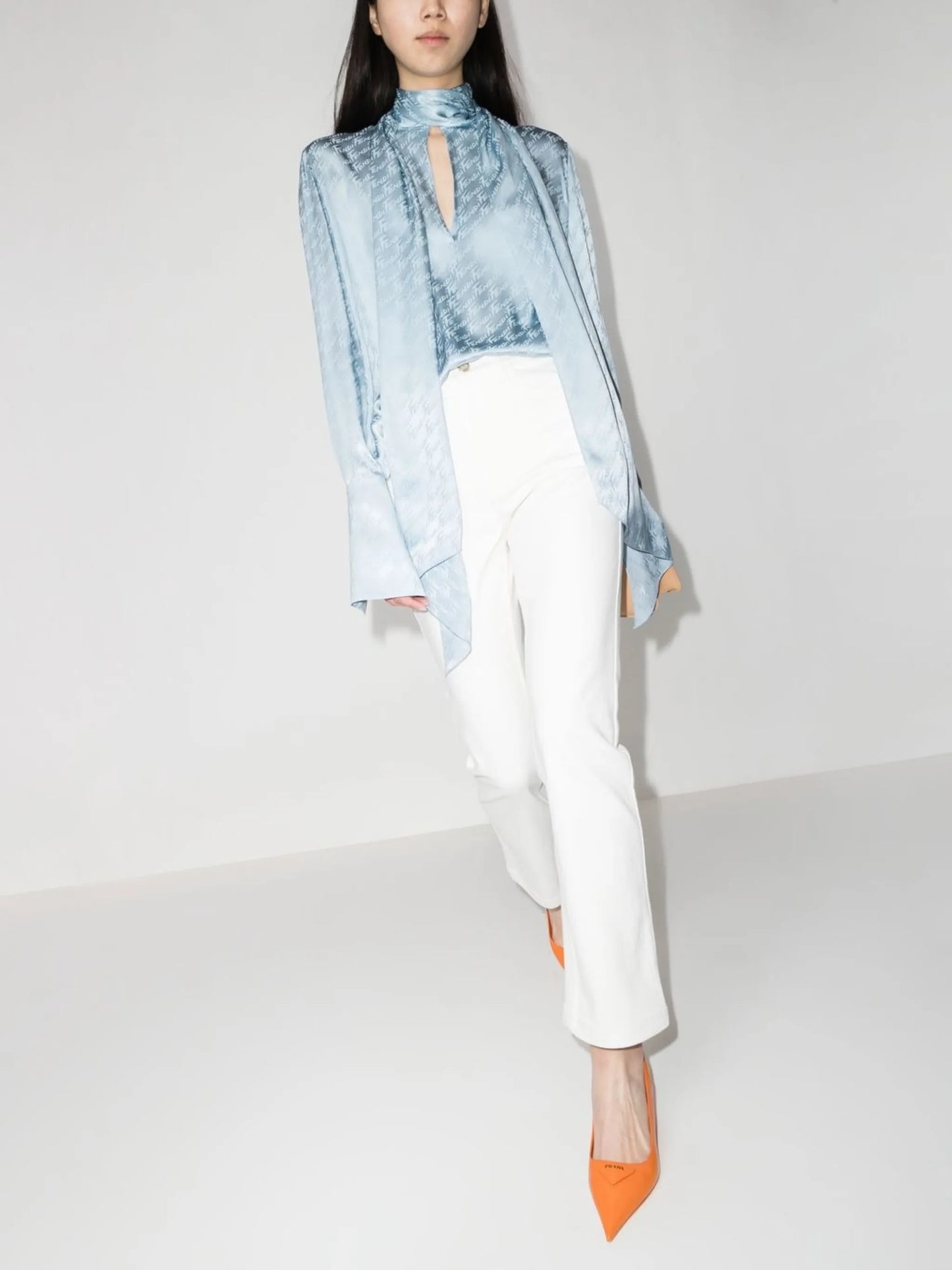 high-waist slim-fit jeans