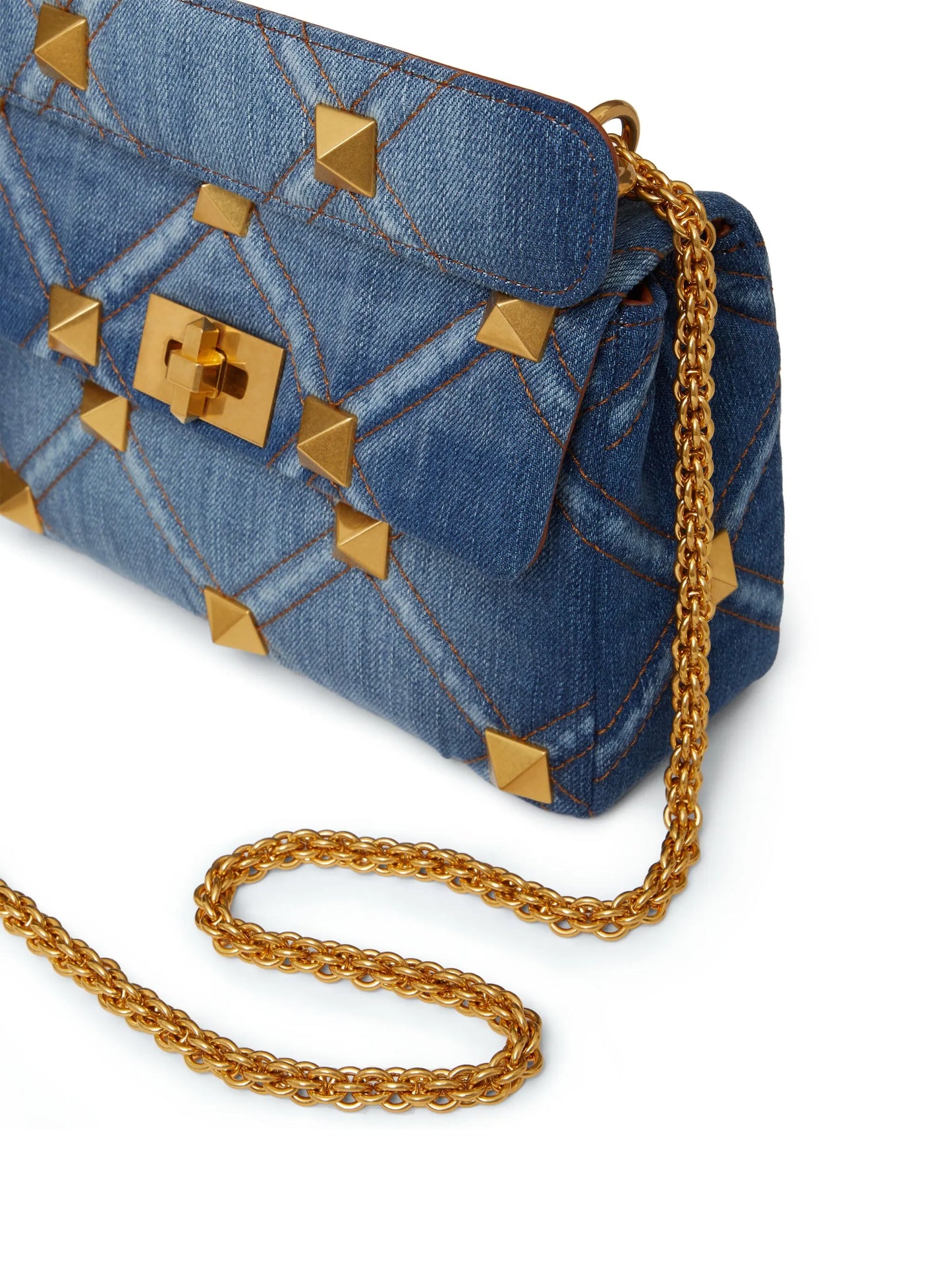 Roman Rockstud denim shoulder bag