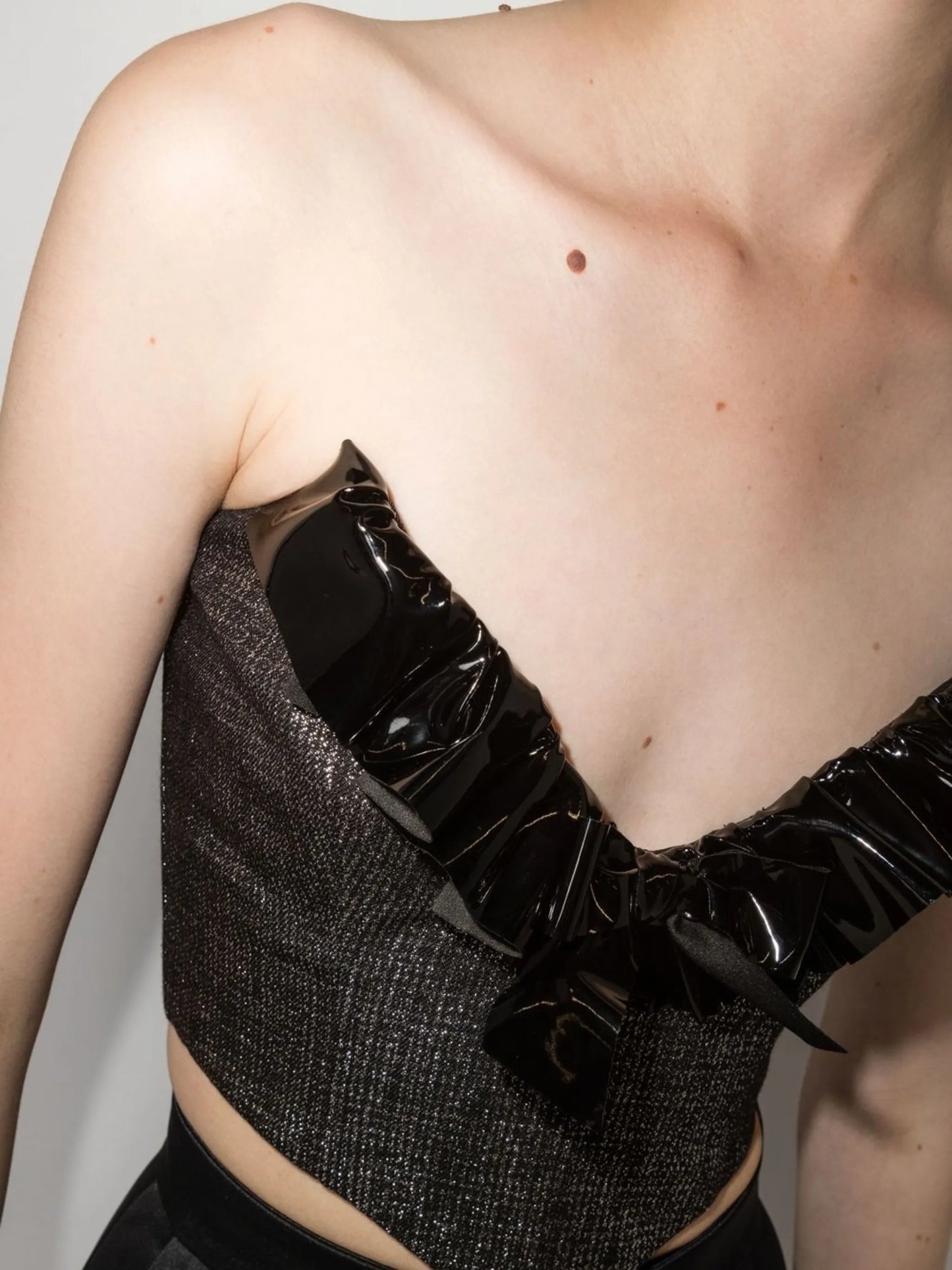 vinyl-trim corset top