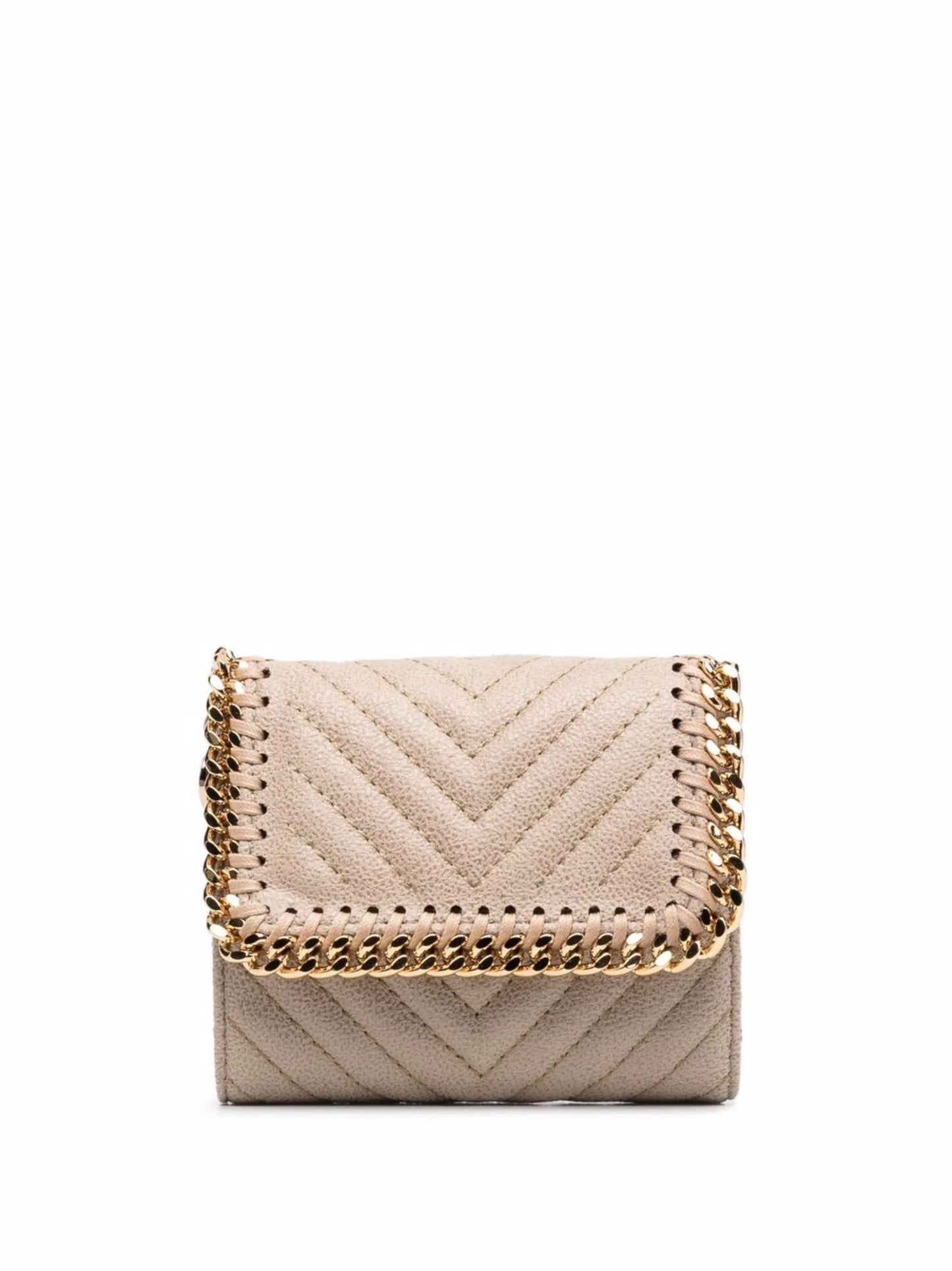 Falabella chevron-quilted wallet