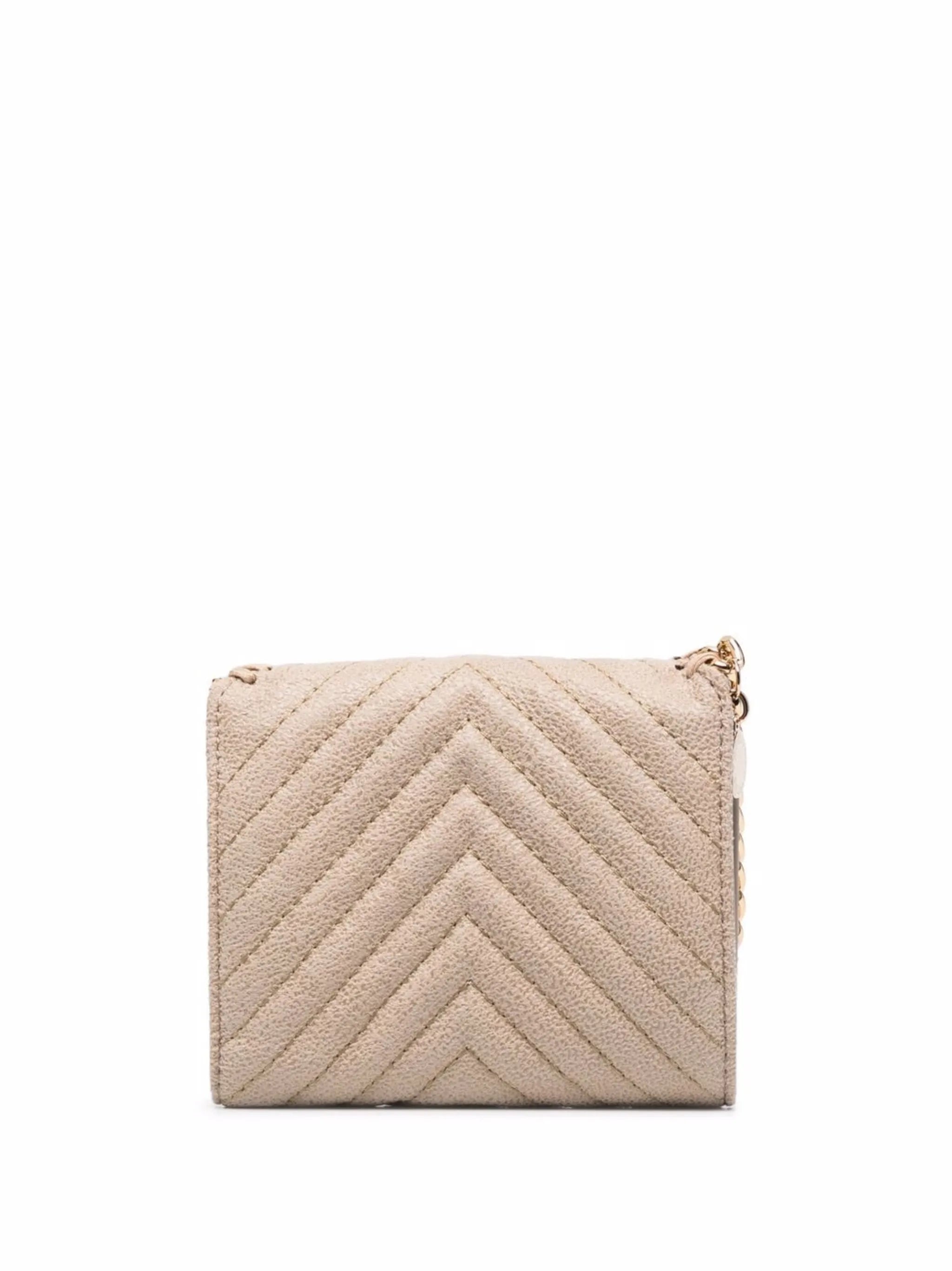 Falabella chevron-quilted wallet