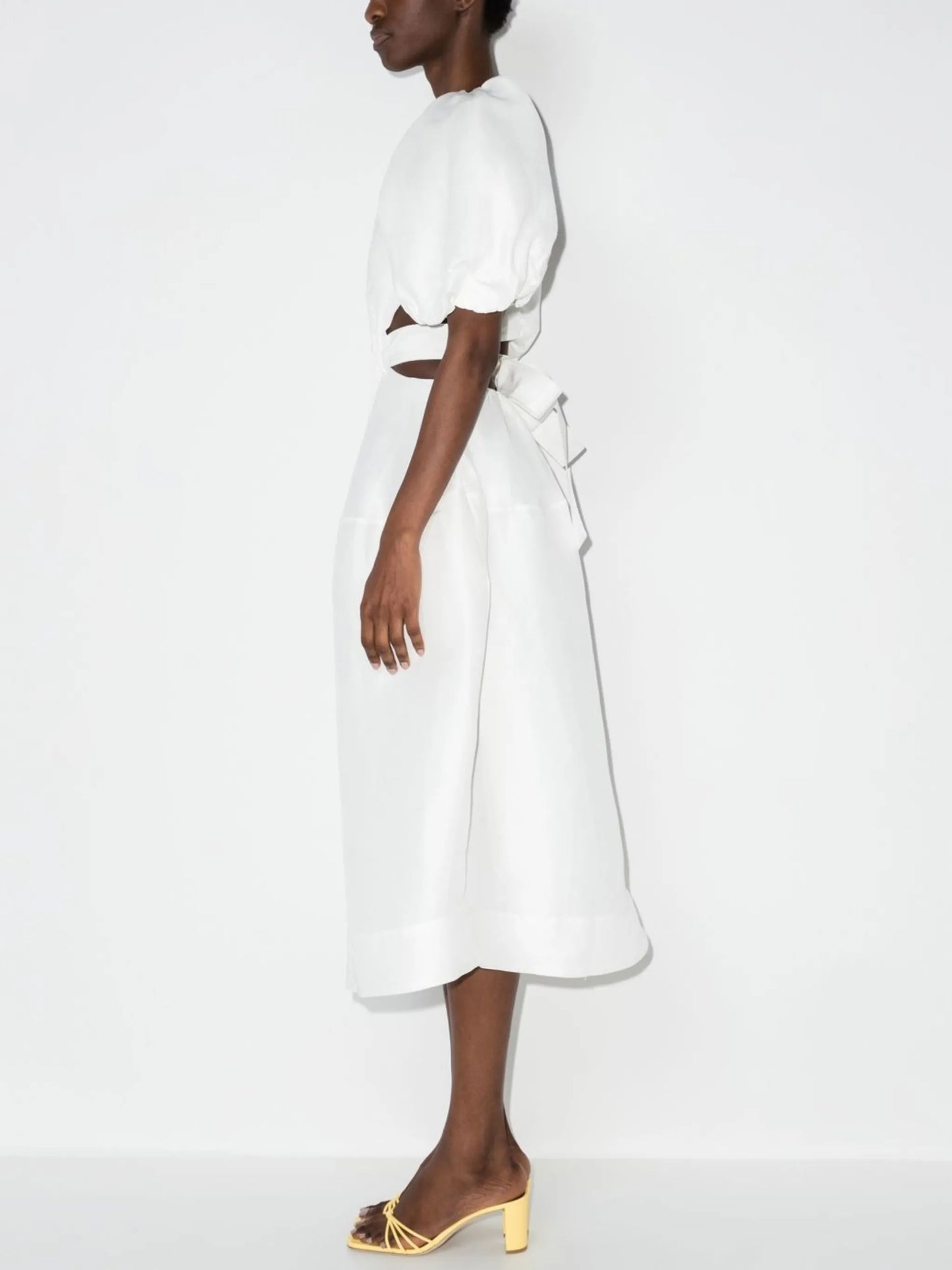 gathered-detail short-sleeve dress