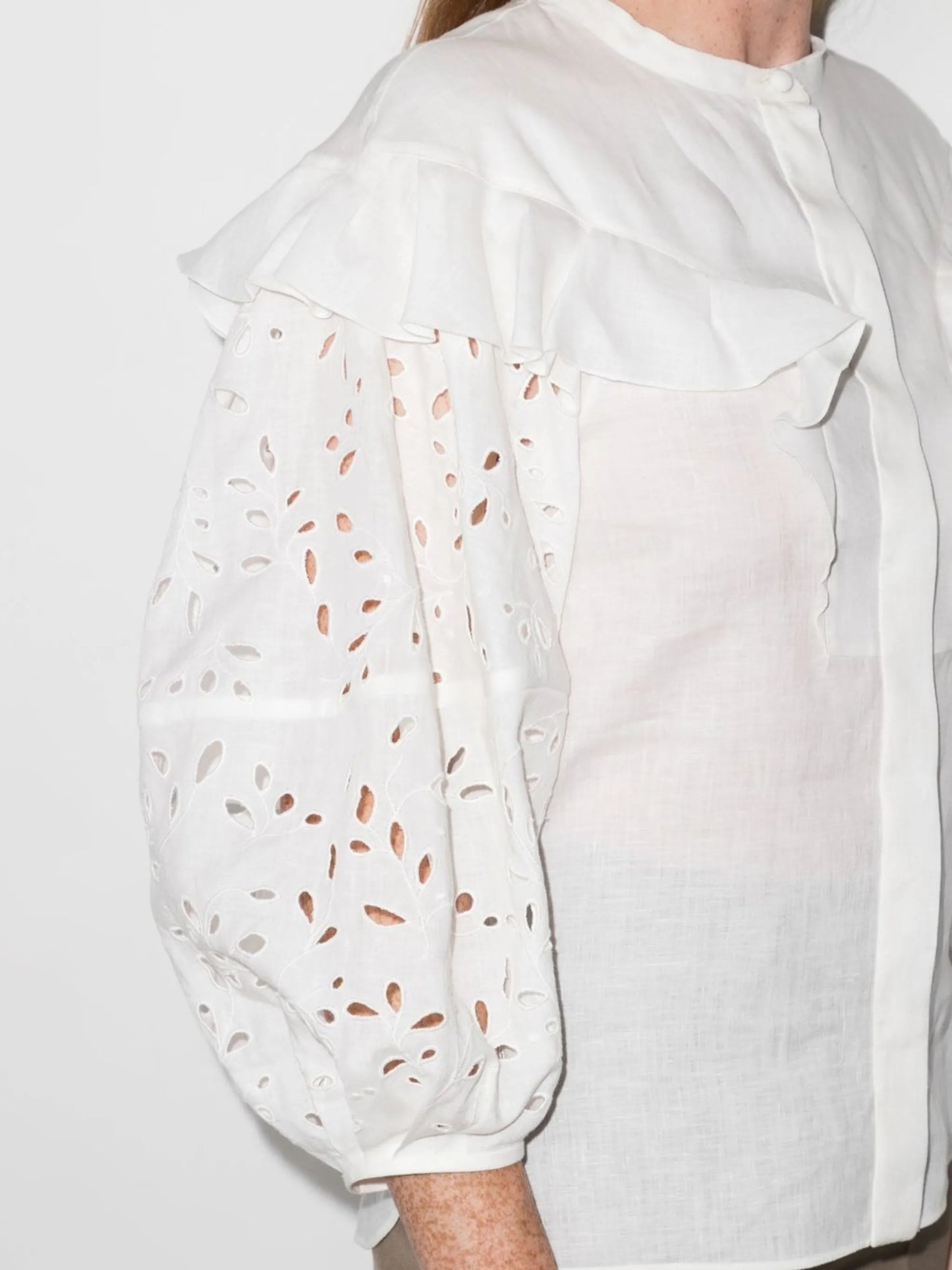 broderie-anglaise ruffled blouse