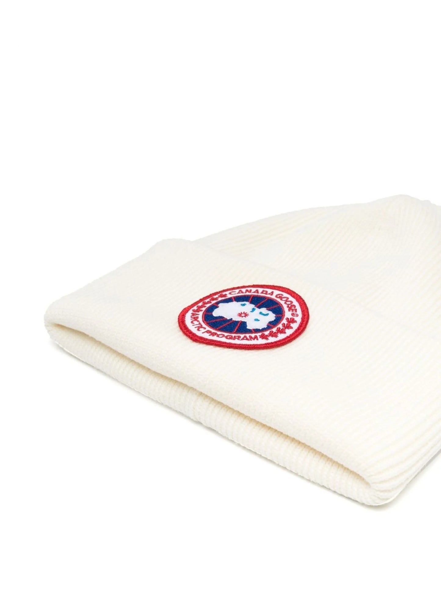 logo-patch wool beanie hat