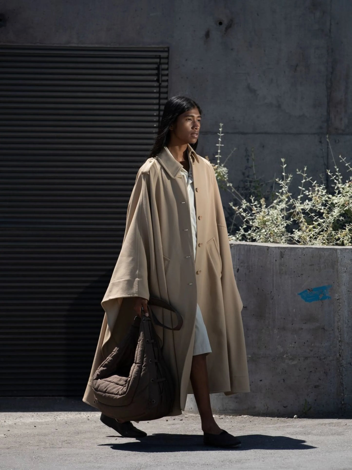 belted cape trench coat