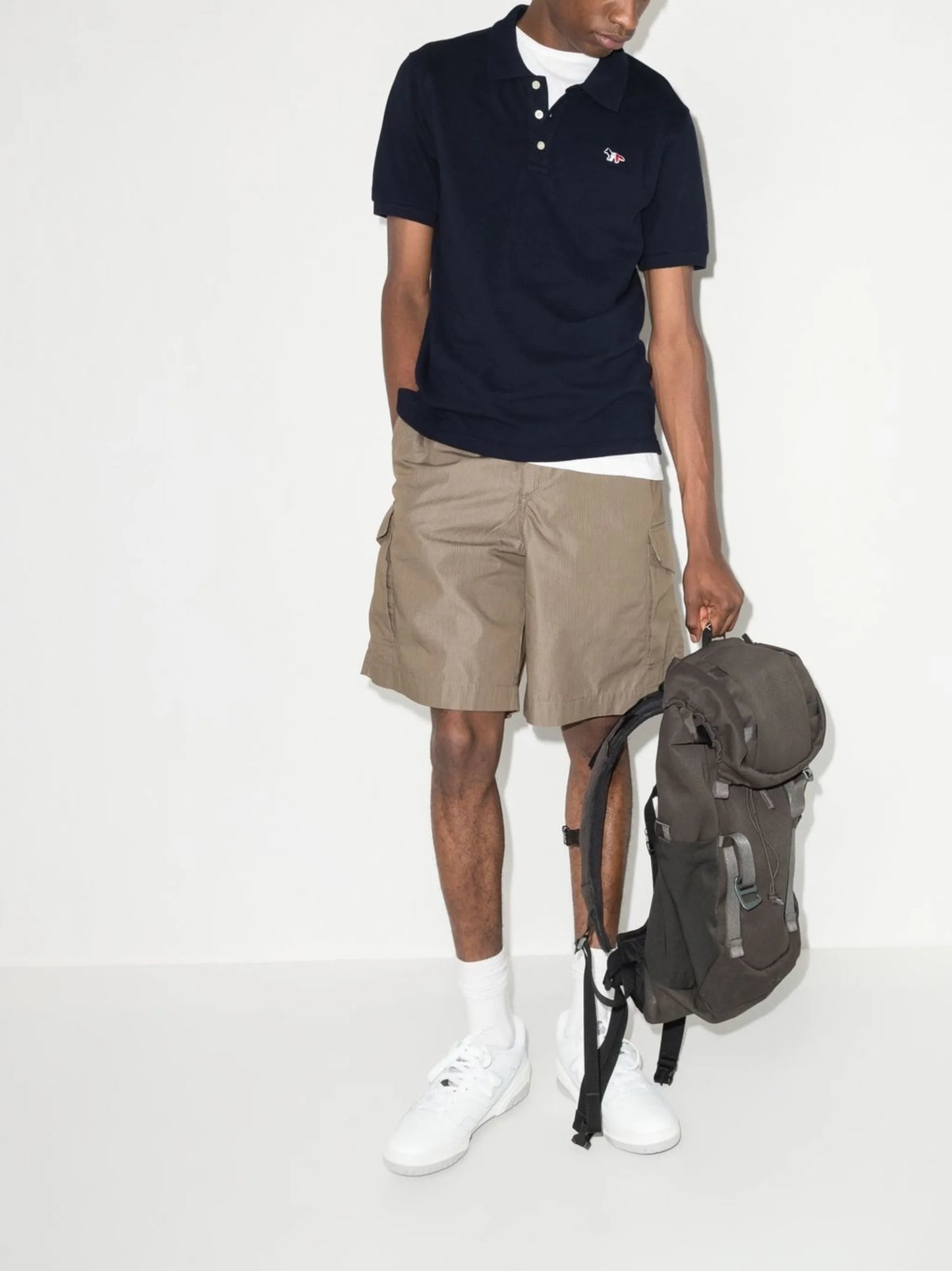 embroidered-motif polo shirt