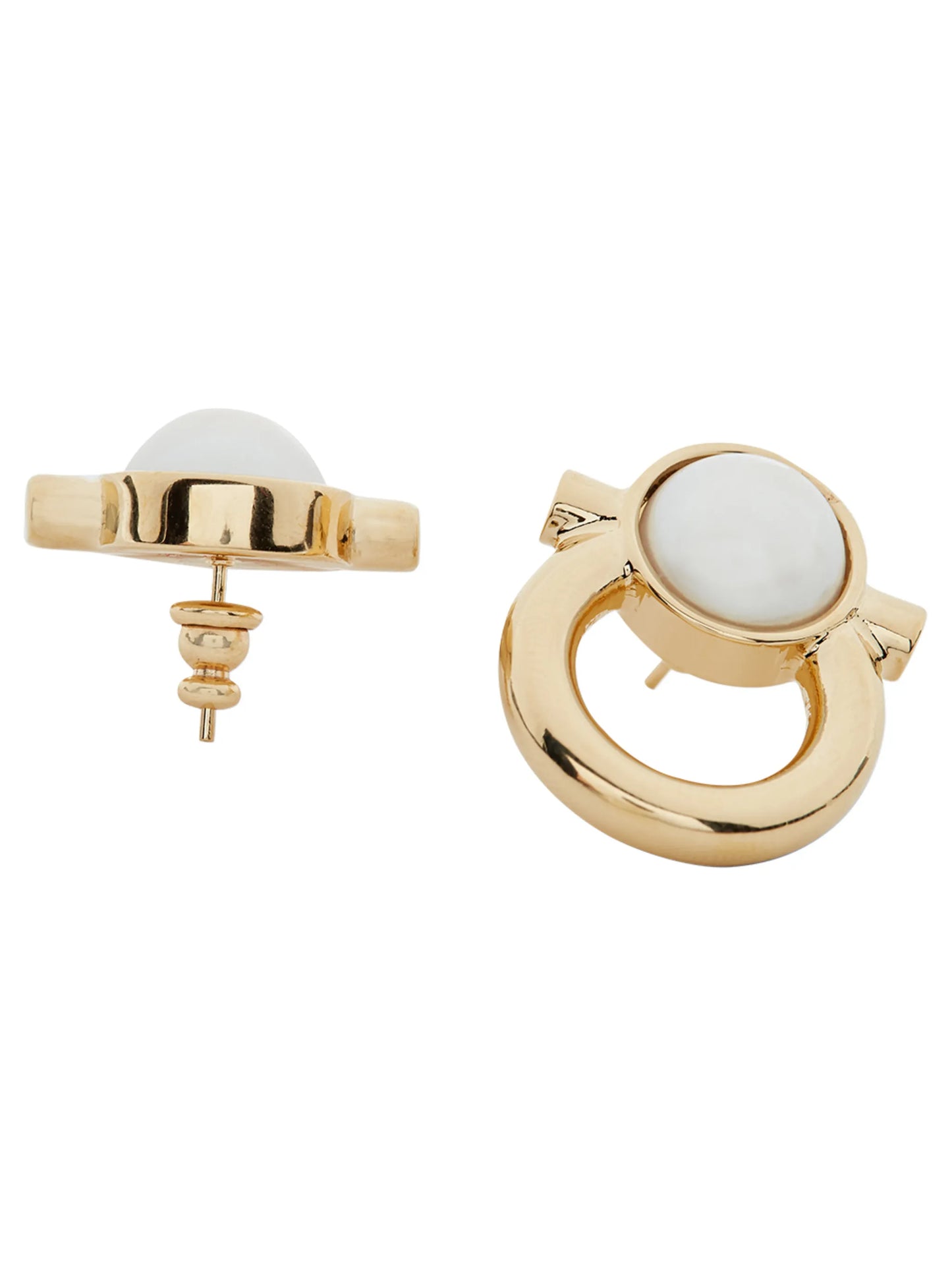 Gancini pearl stud earrings