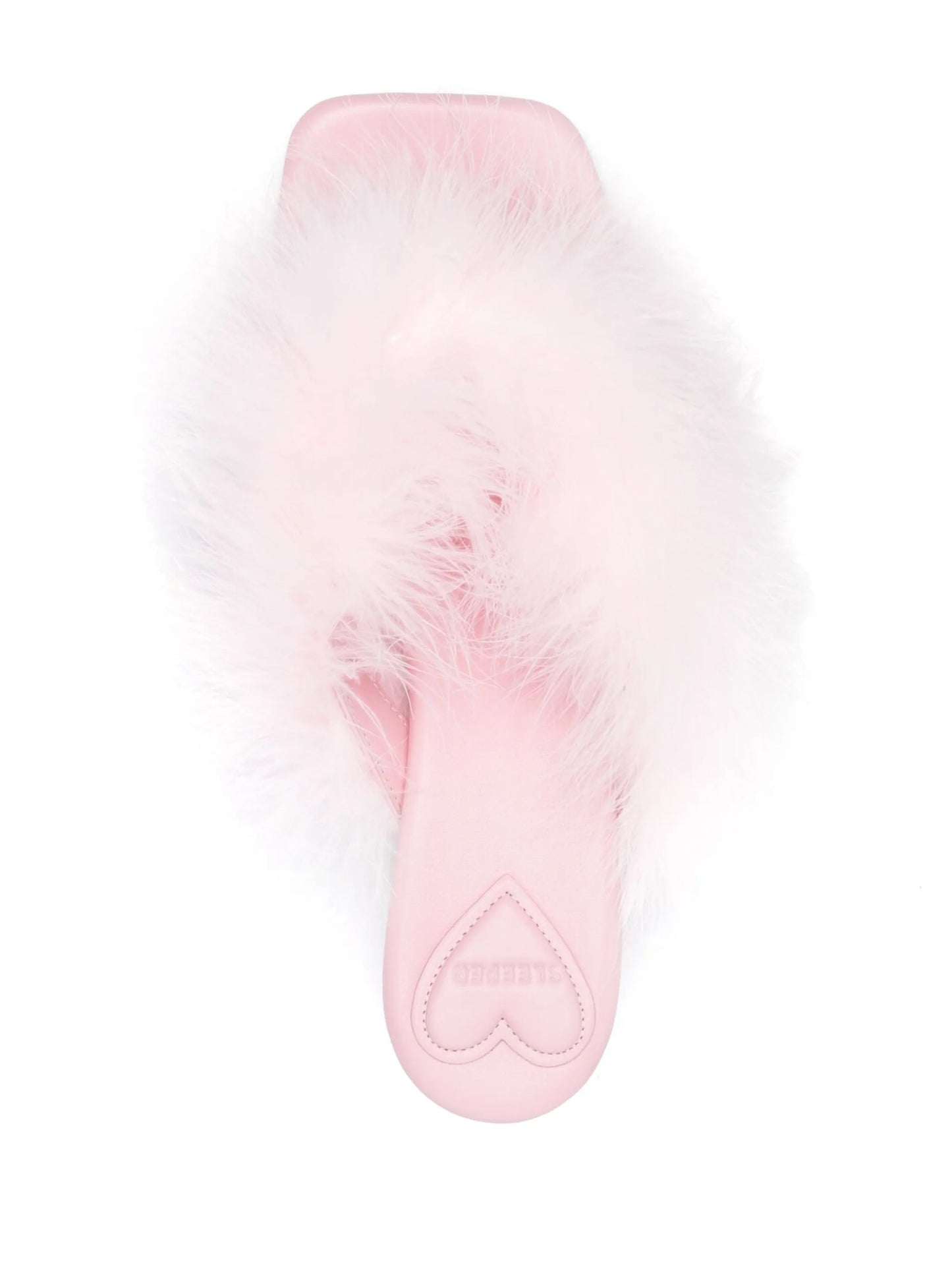 feather-detailed kitten heel sandals