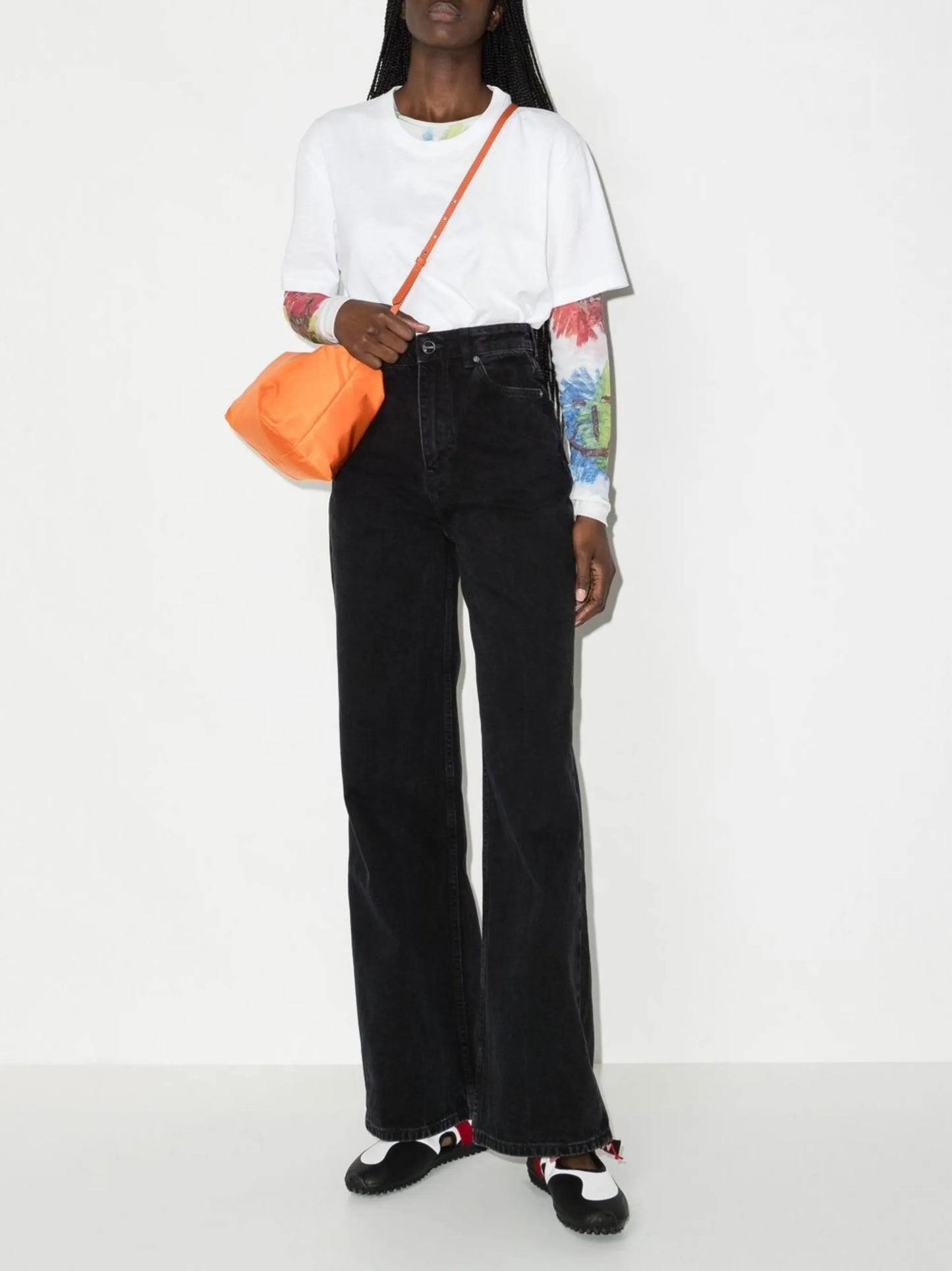 wide-leg organic-cotton jeans