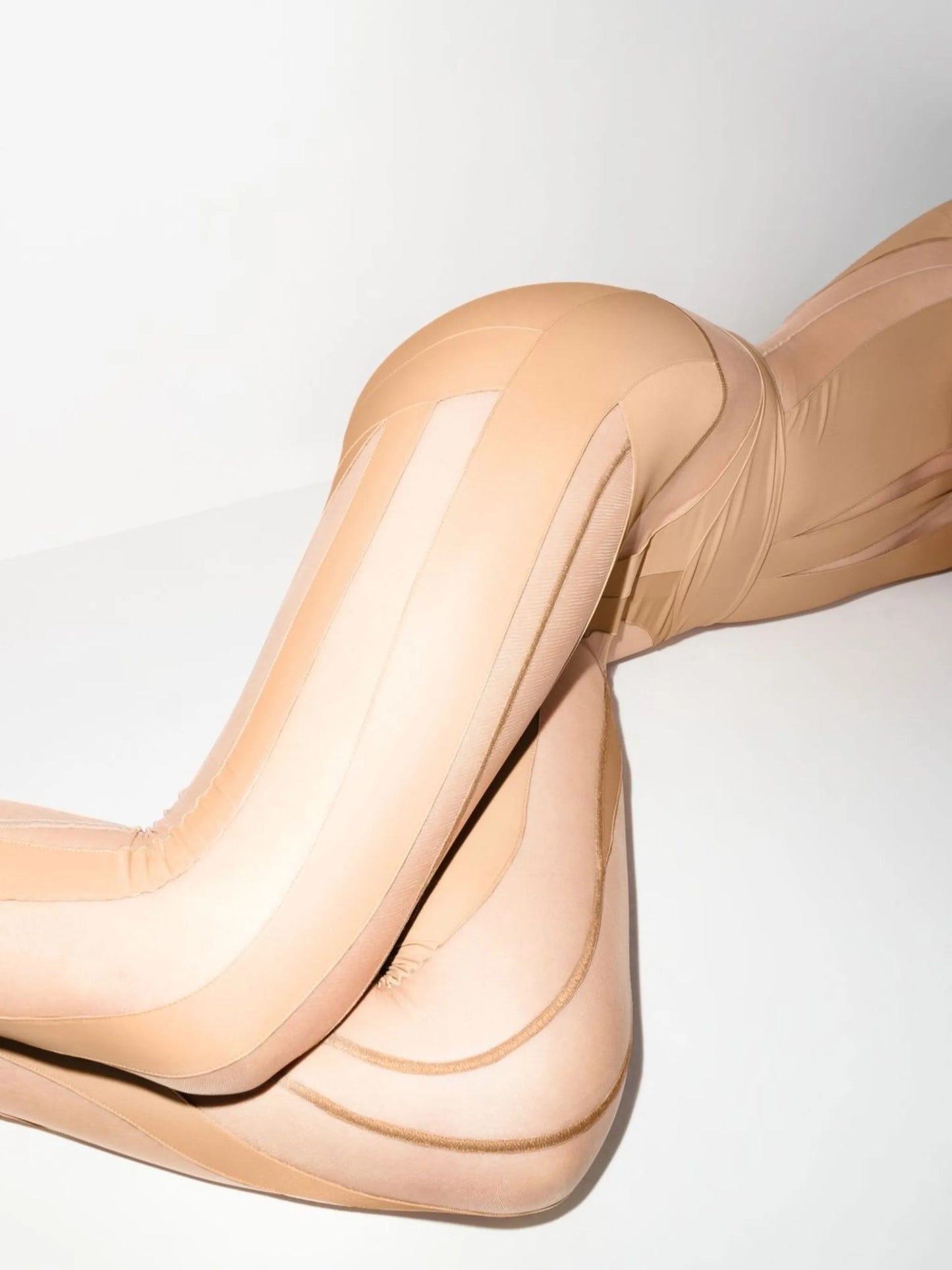 sheer panel stirrup leggings