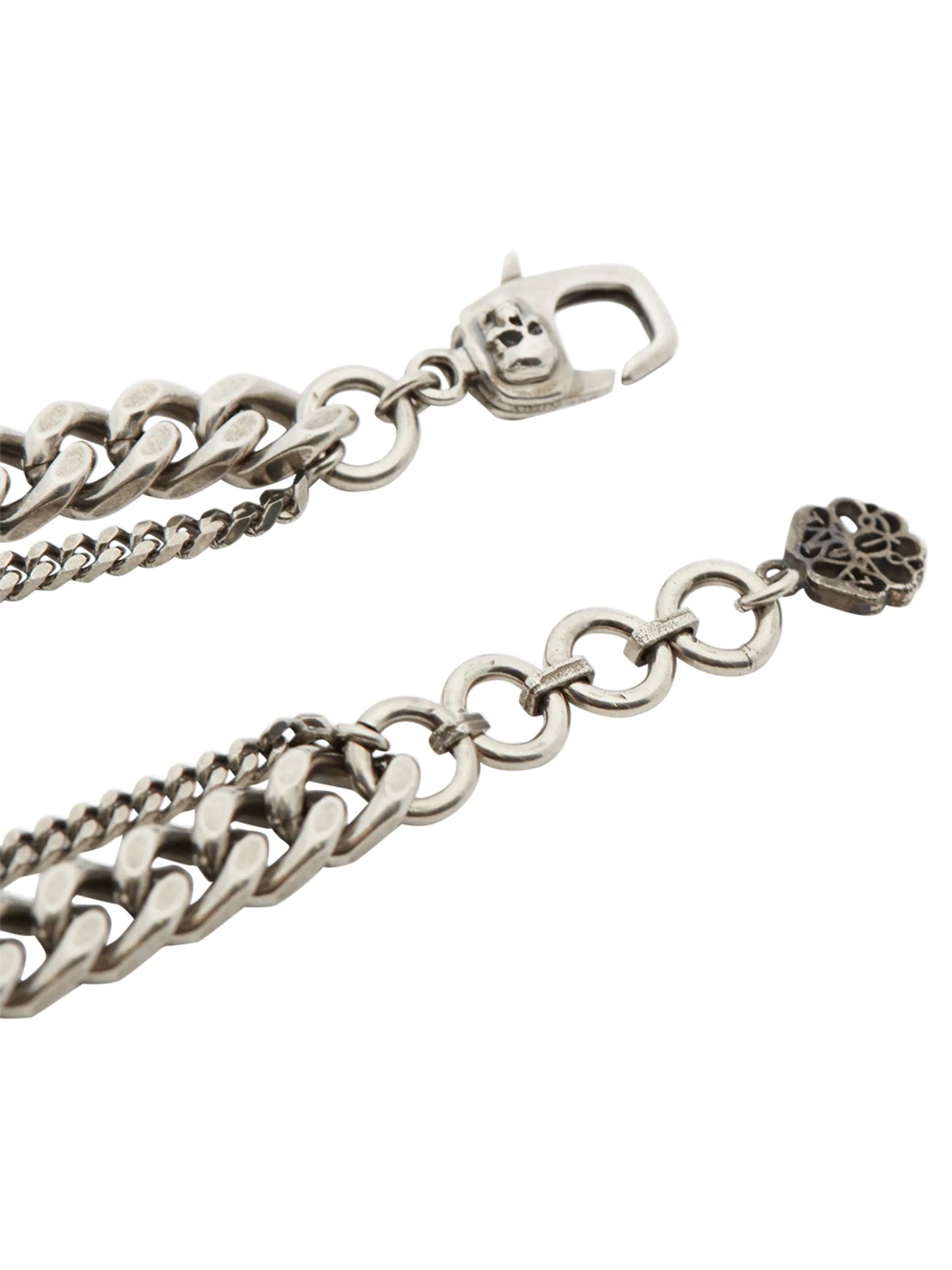 skull-charm chain bracelet