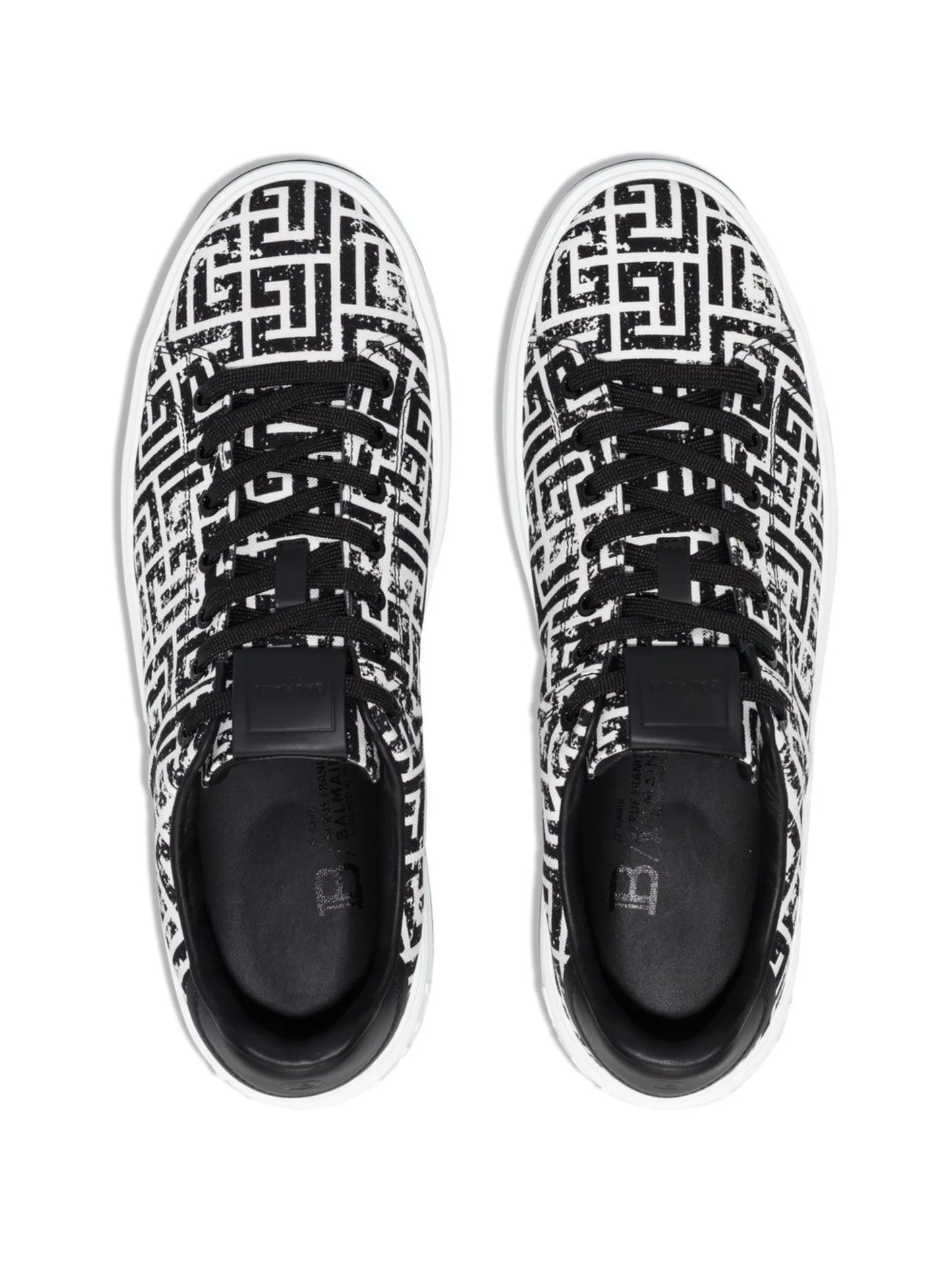 monogram-pattern lace-up sneakers