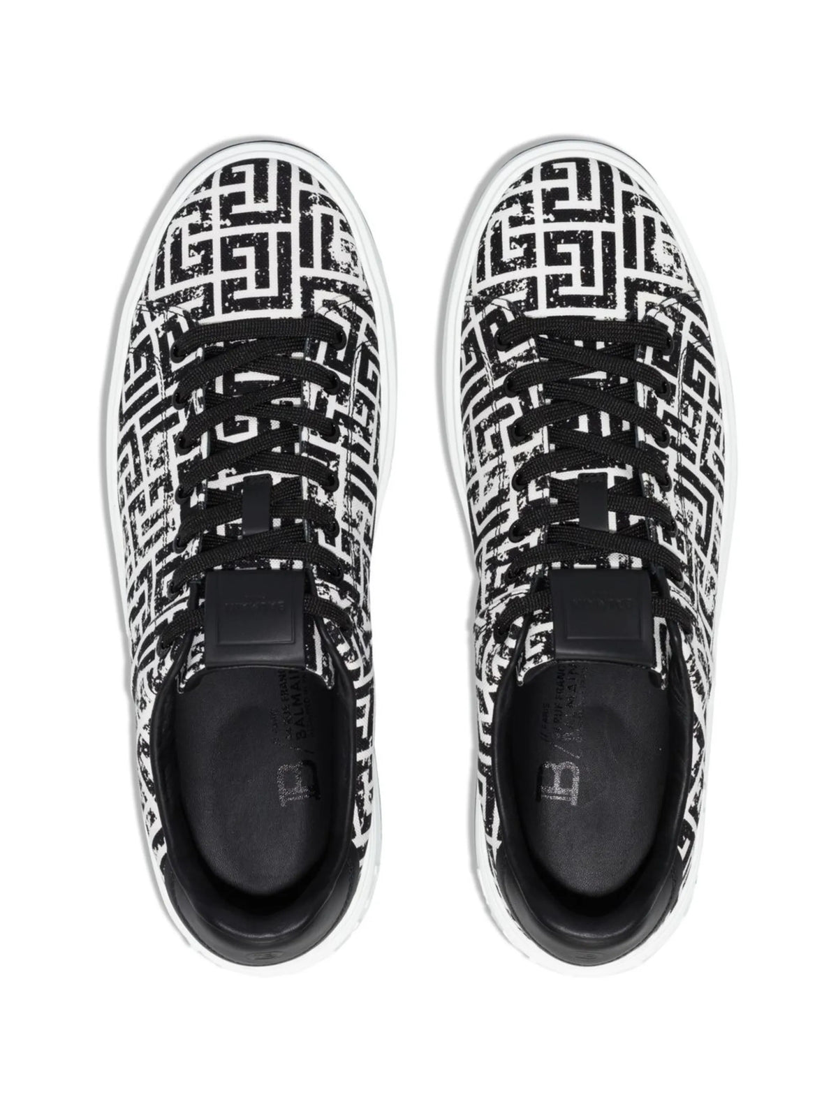monogram-pattern lace-up sneakers