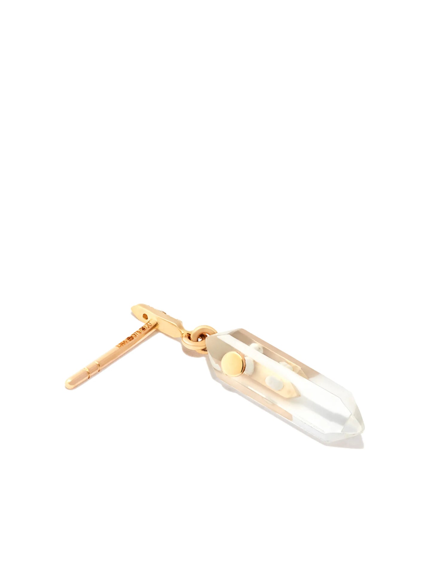 9kt yellow gold Moon diamond and crystal drop earring