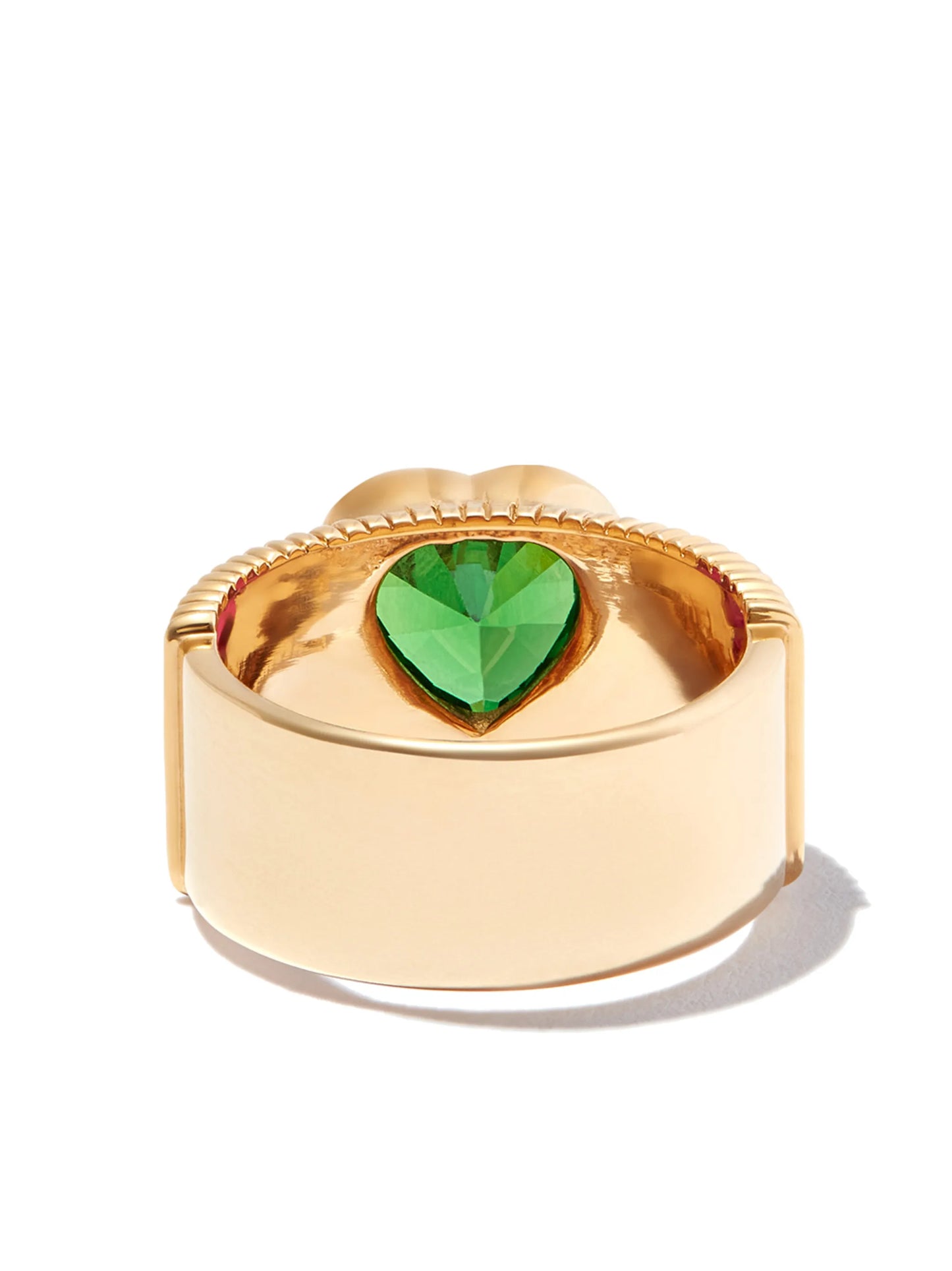 18kt yellow gold Chunky Heart quartz ring