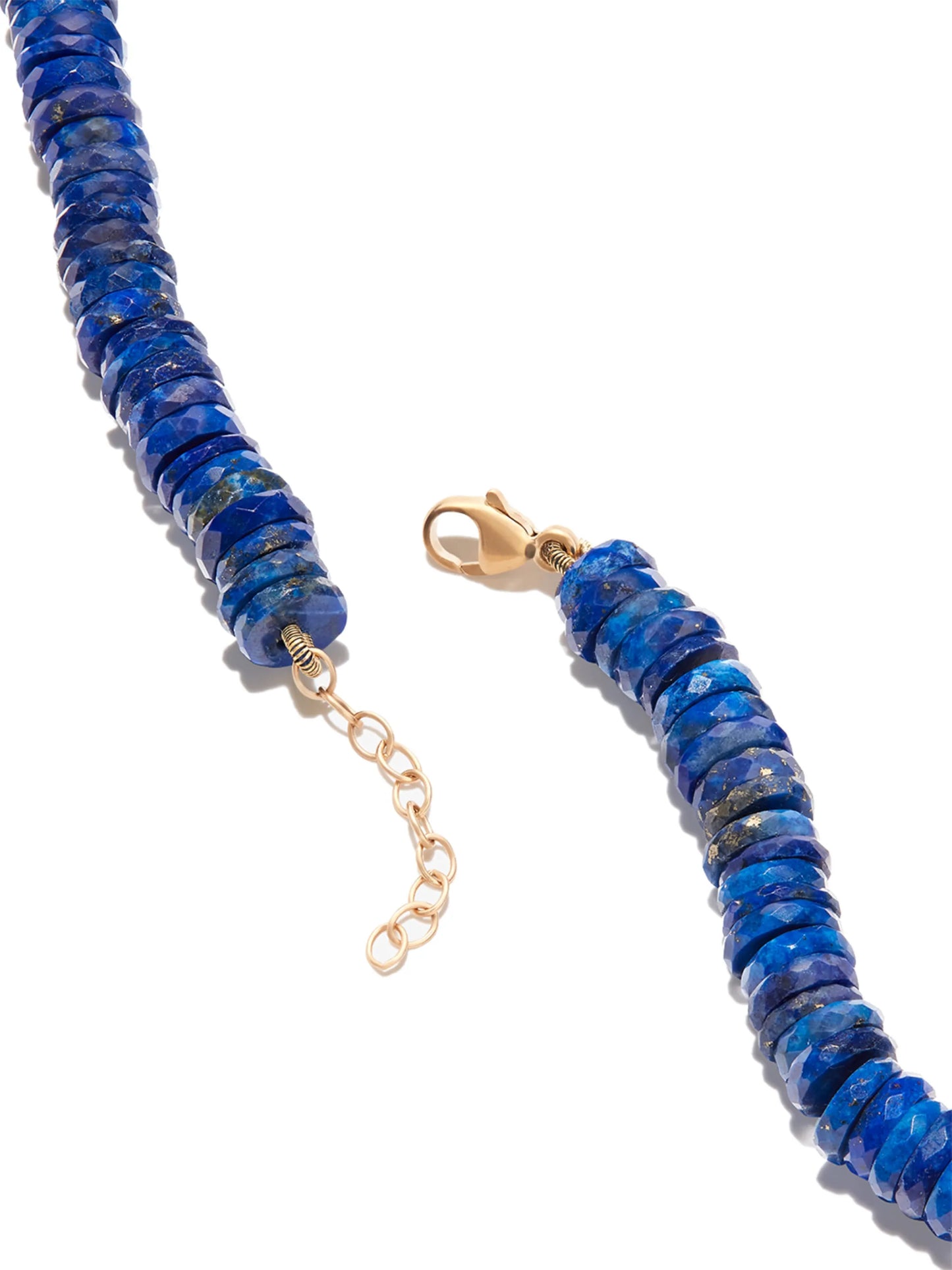 14kt yellow gold lapis lazuli beaded necklace