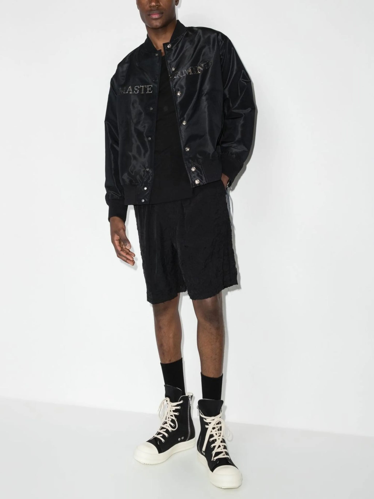 crystal skull-embellished bomber jacket