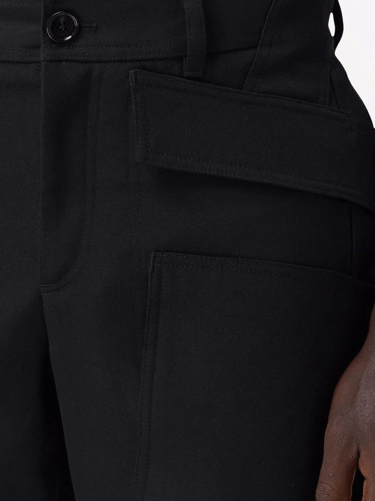 panel-detail wool shorts