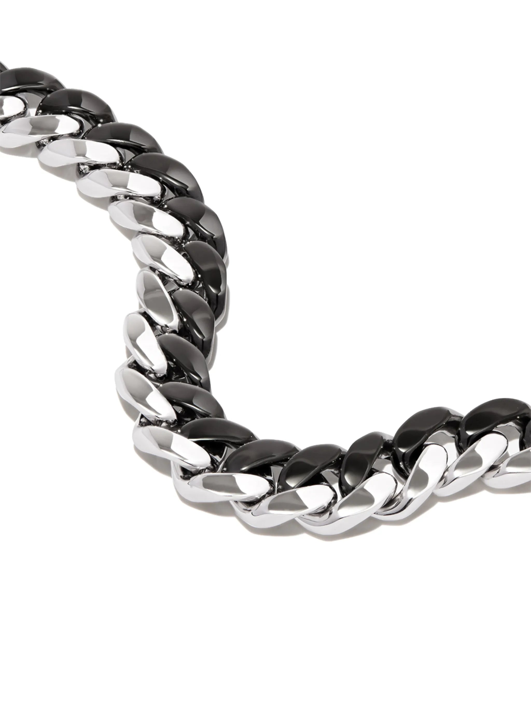 18kt white and black gold curb-link bracelet