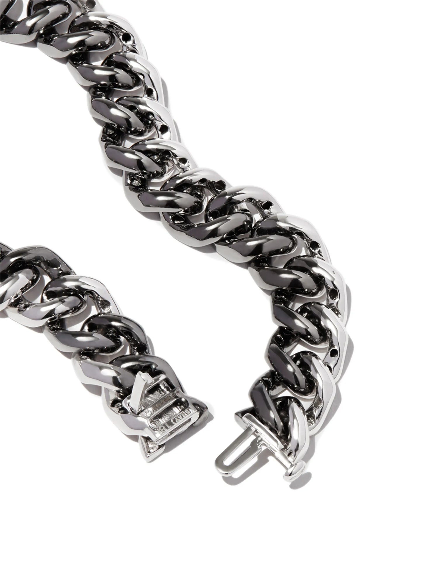 18kt white and black gold curb-link bracelet