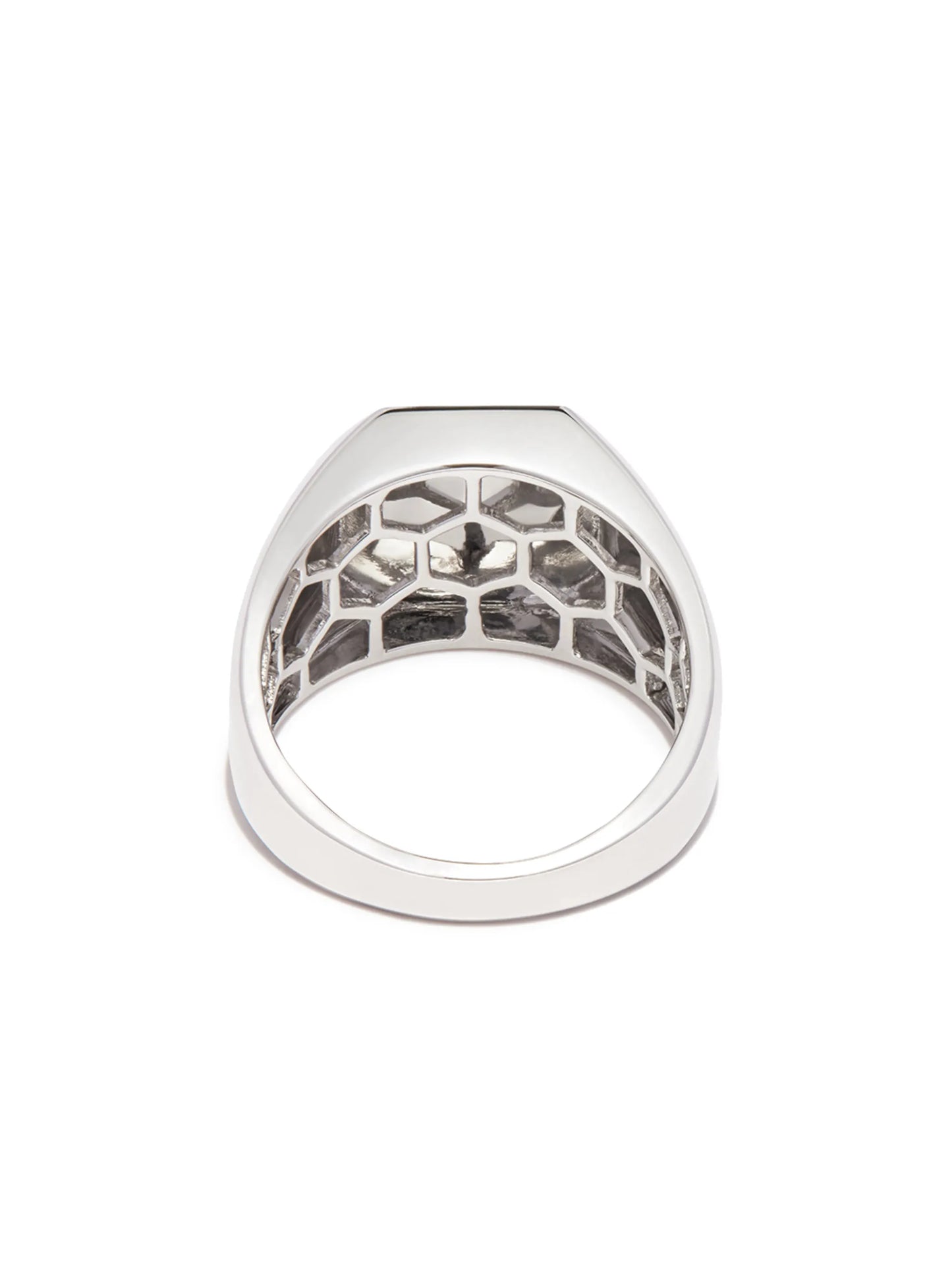 18K white gold champion initial ring