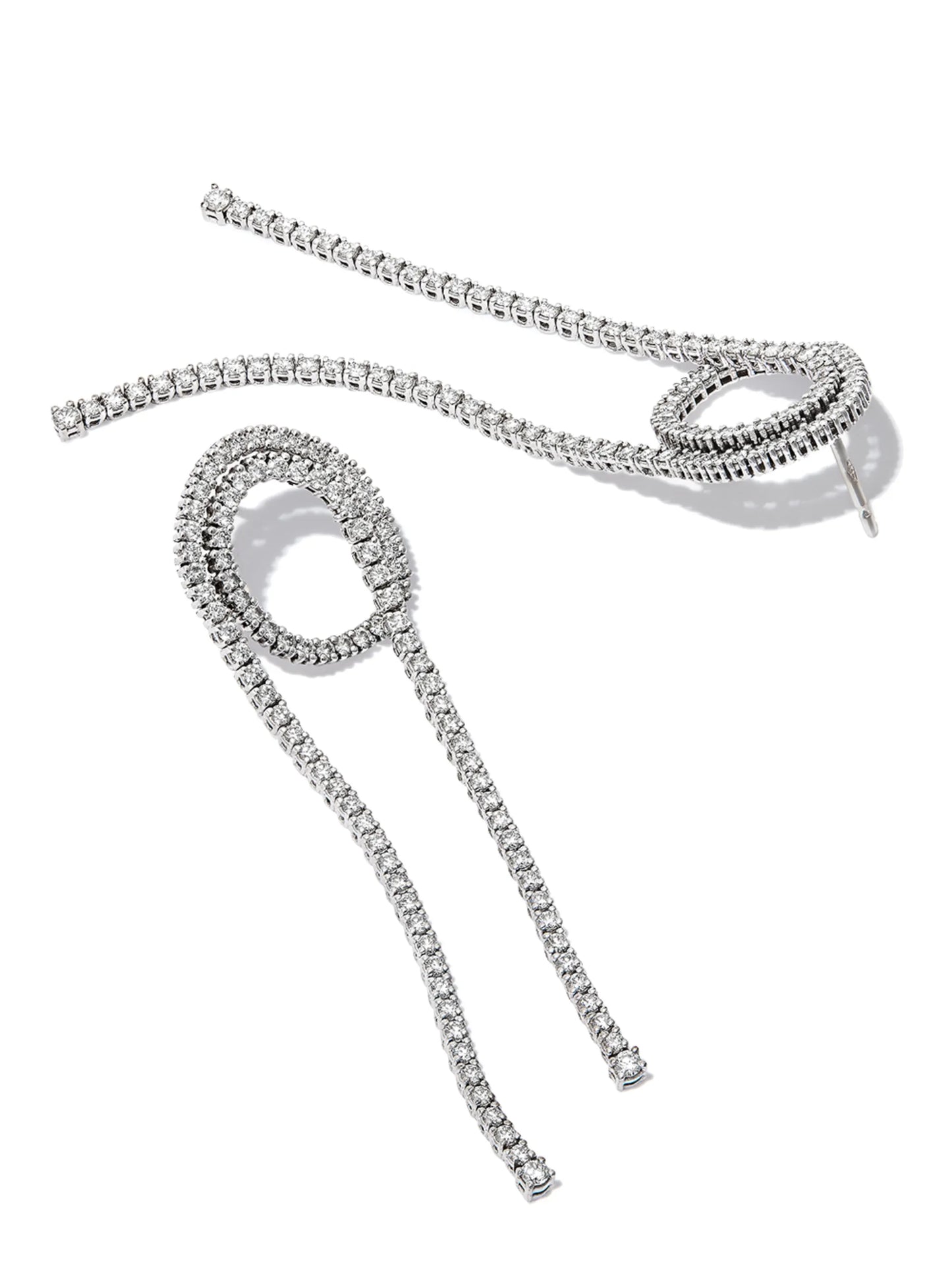 18kt white gold Loop Tennis diamond drop earrings