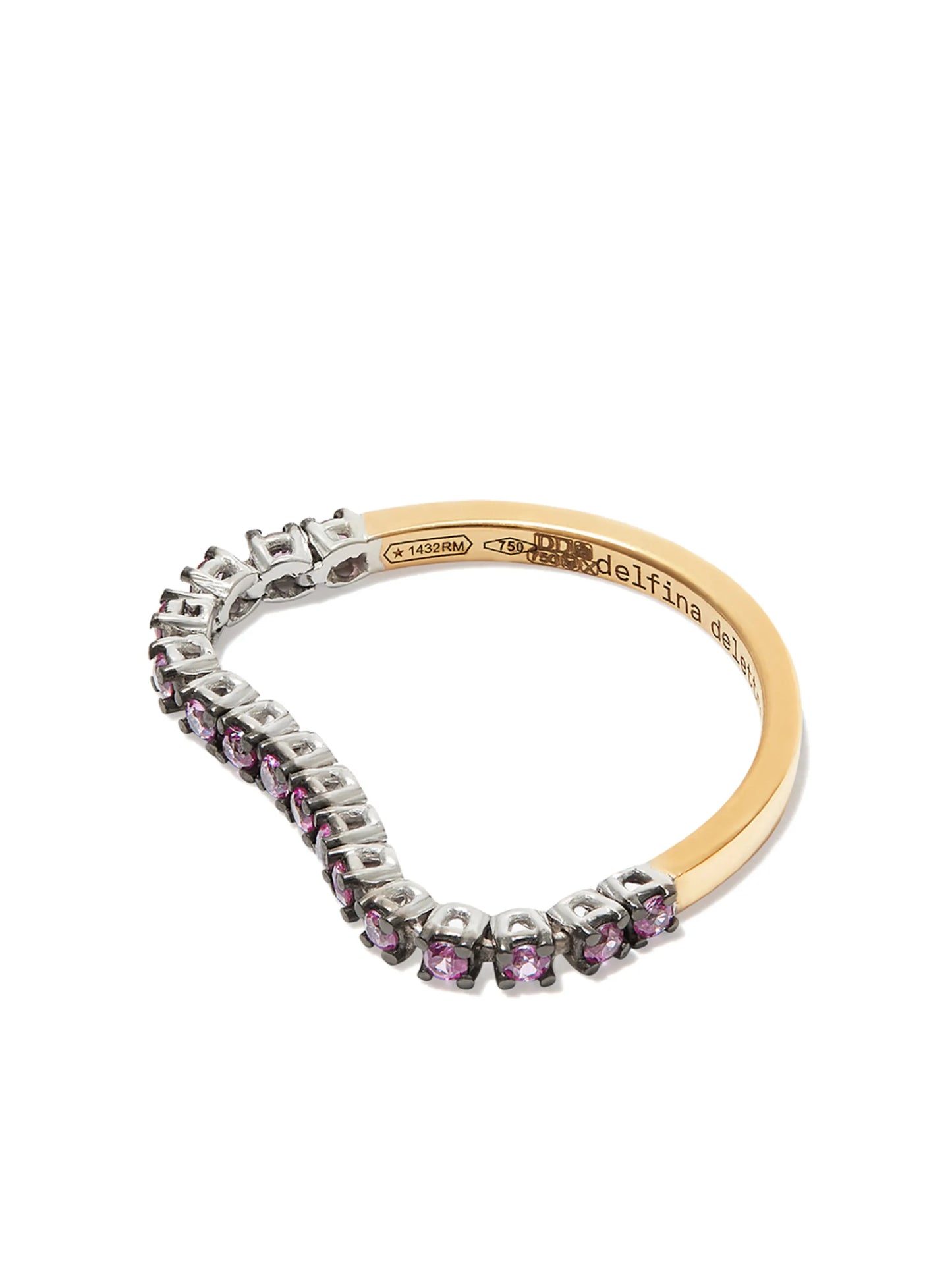 18kt yellow gold 1987 tennis sapphire ring
