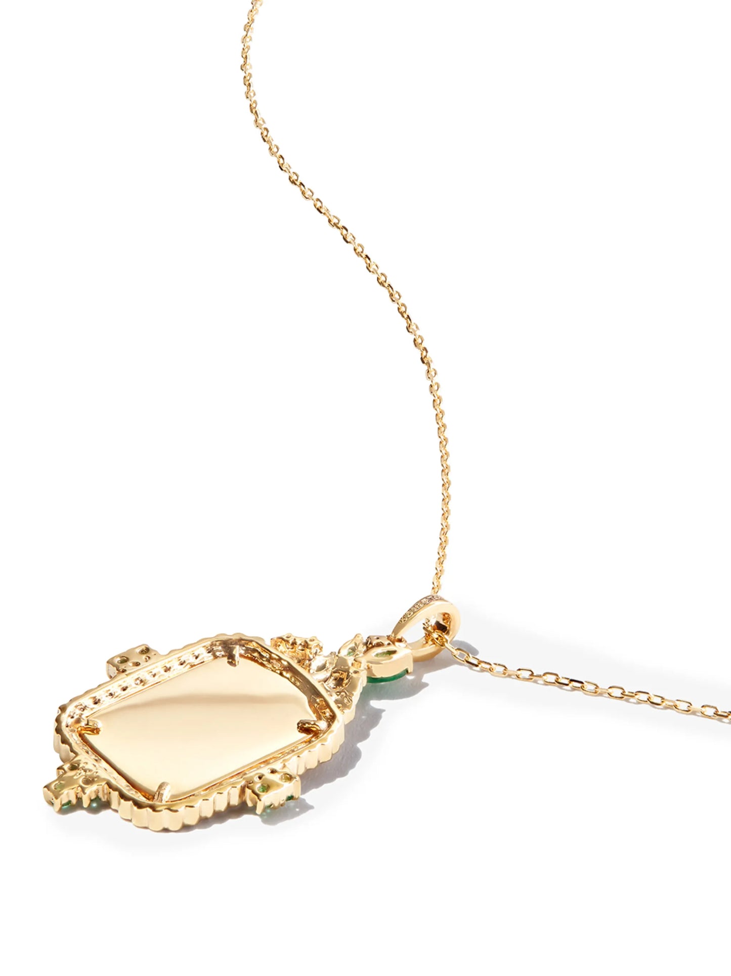 18kt yellow gold Al Kursi diamond and emerald necklace