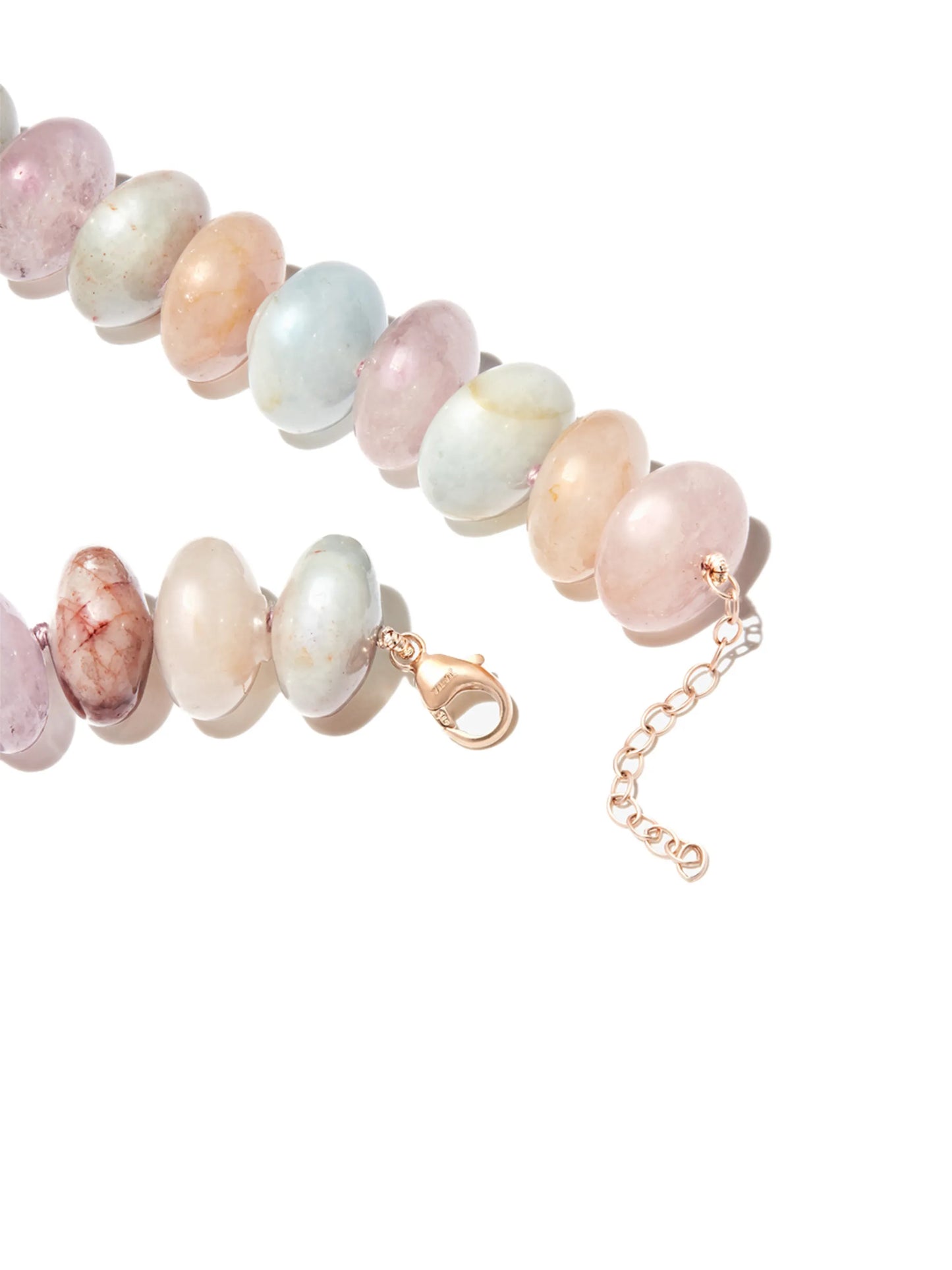 14kt yellow gold morganite beaded necklace