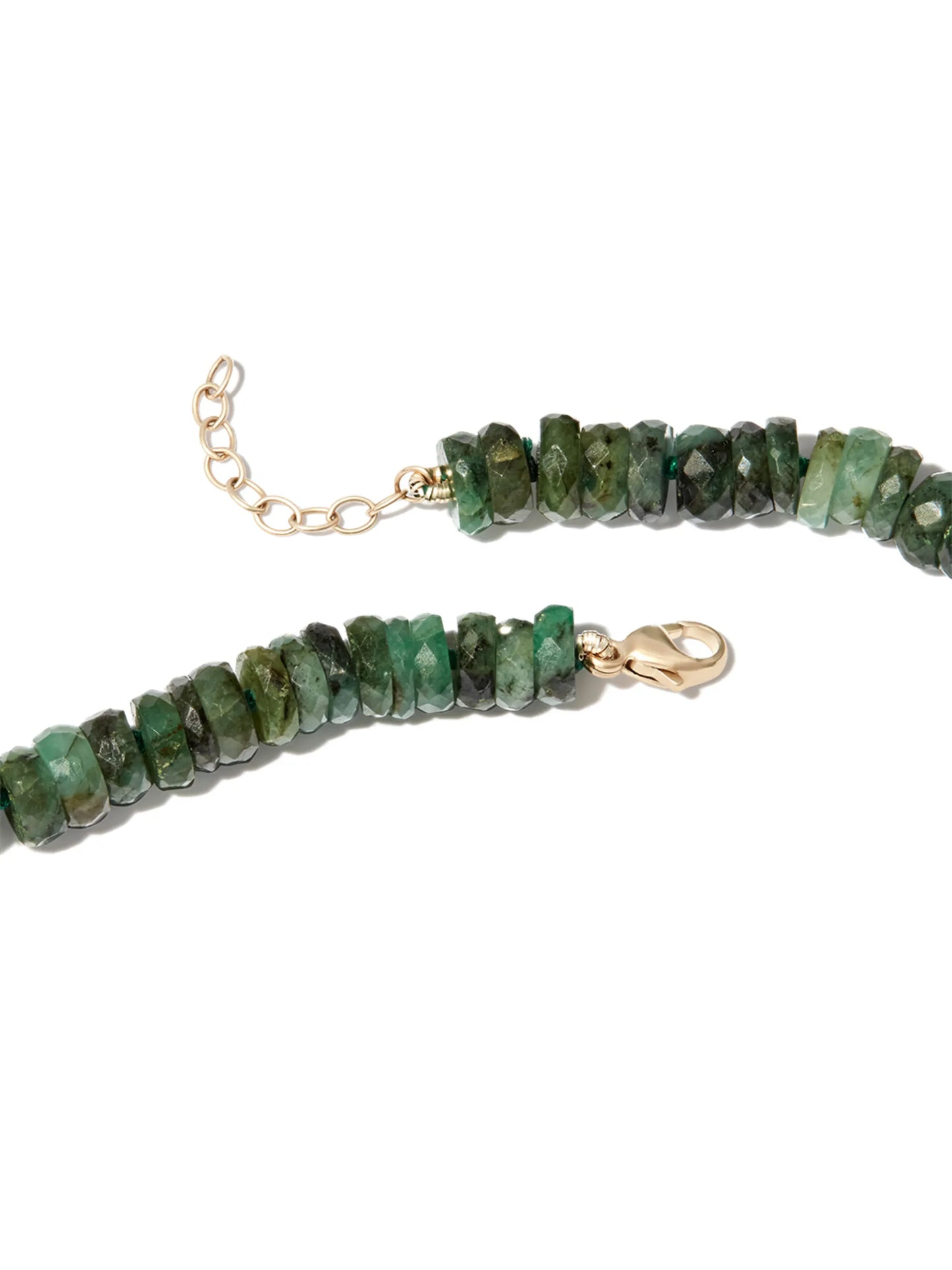 14kt yellow gold emerald beaded necklace