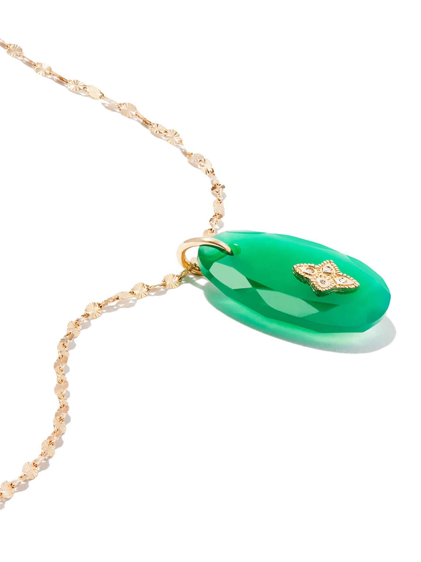 9kt and 14kt yellow gold Gaia onyx and diamond necklace
