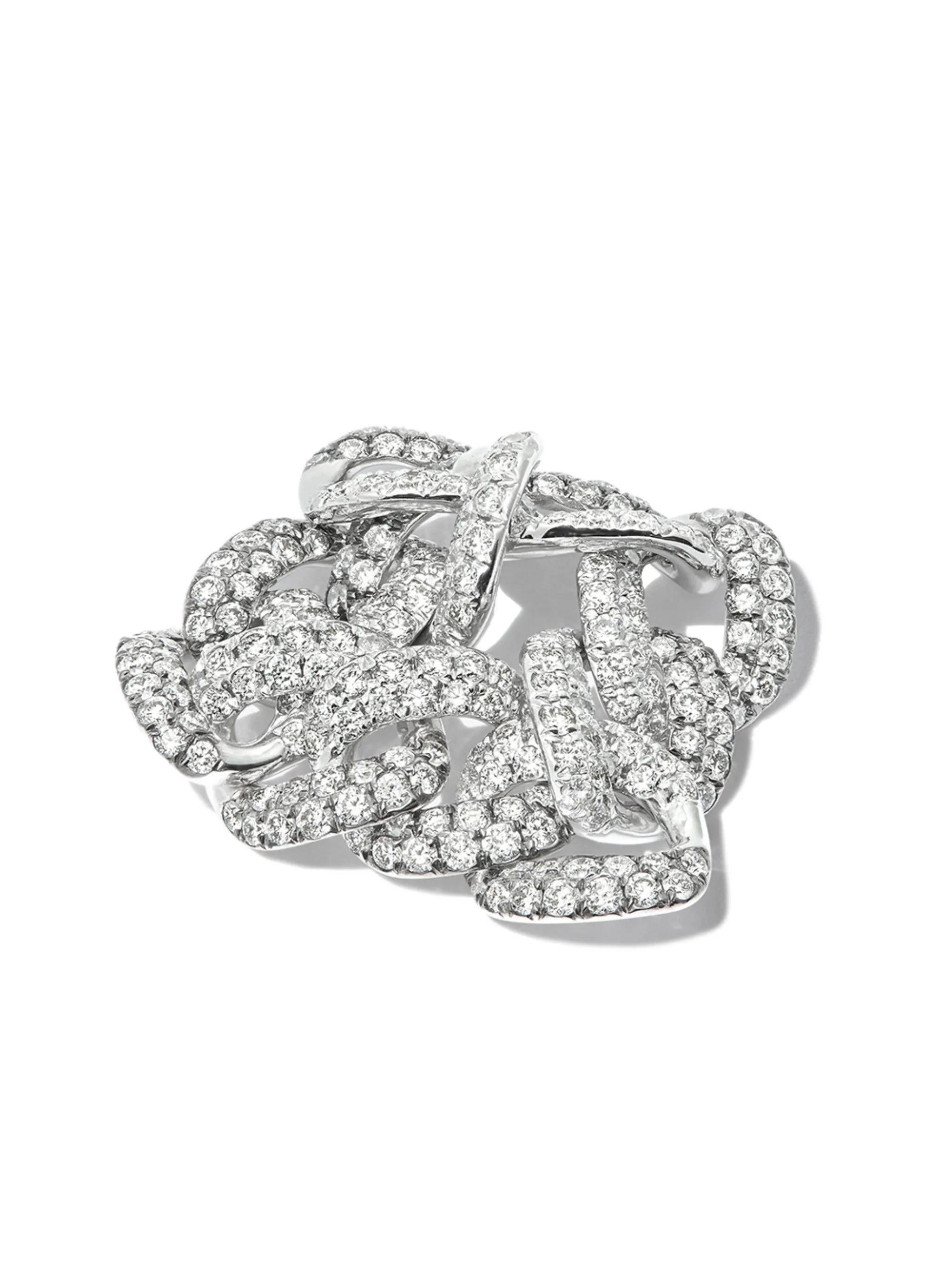 18kt white gold diamond link ring