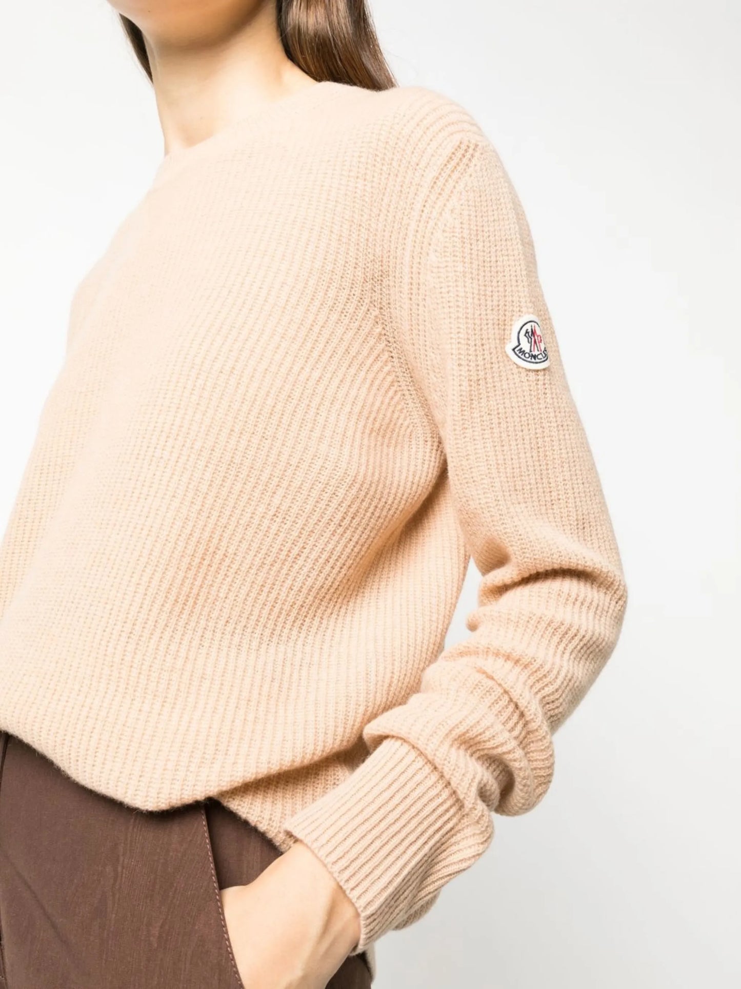 logo-patch crew neck jumper